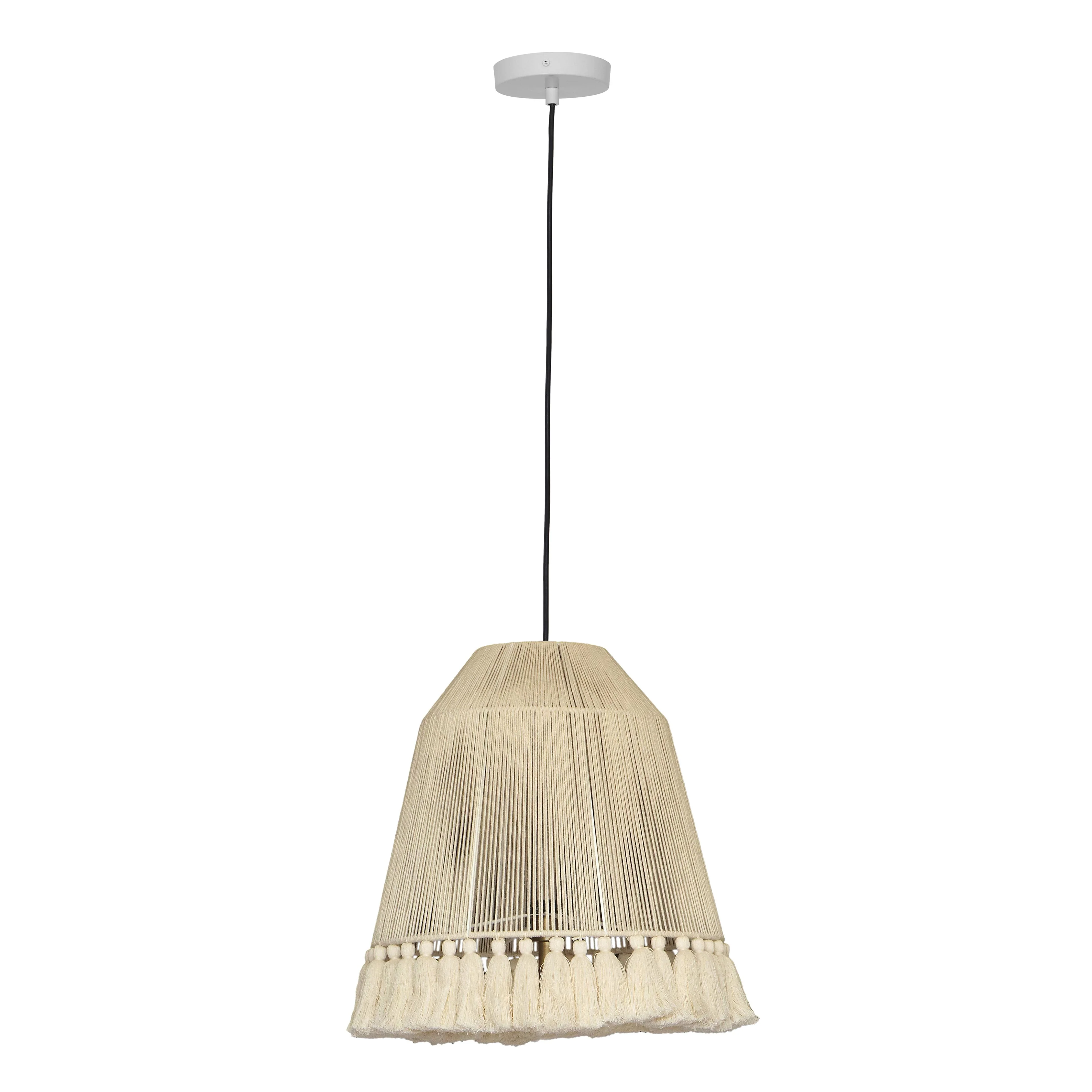 Helen White Cotton Tasseled Pendant Lamp 19 Helen White Cotton Tasseled Pendant Lamp