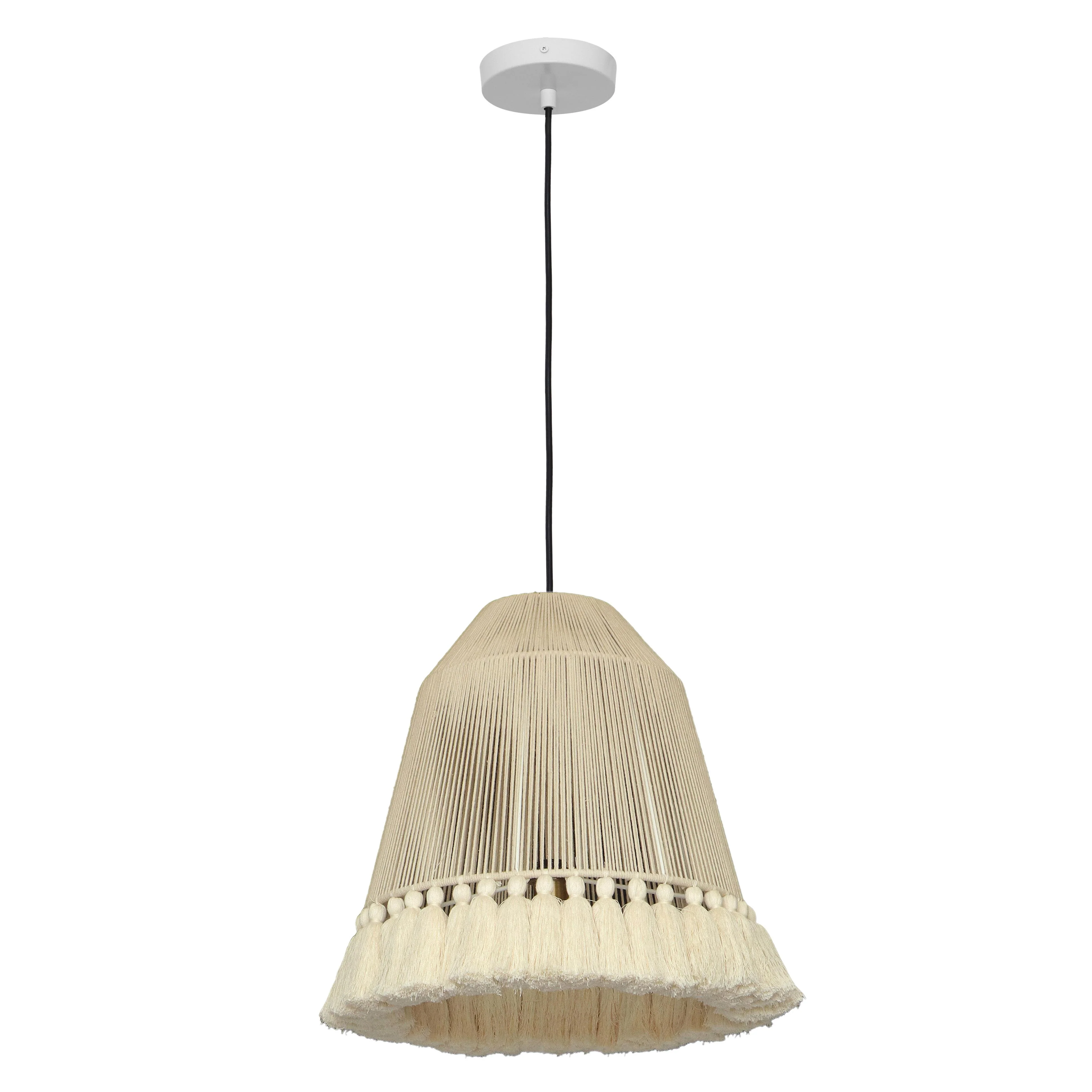 Helen White Cotton Tasseled Pendant Lamp 21 Helen White Cotton Tasseled Pendant Lamp