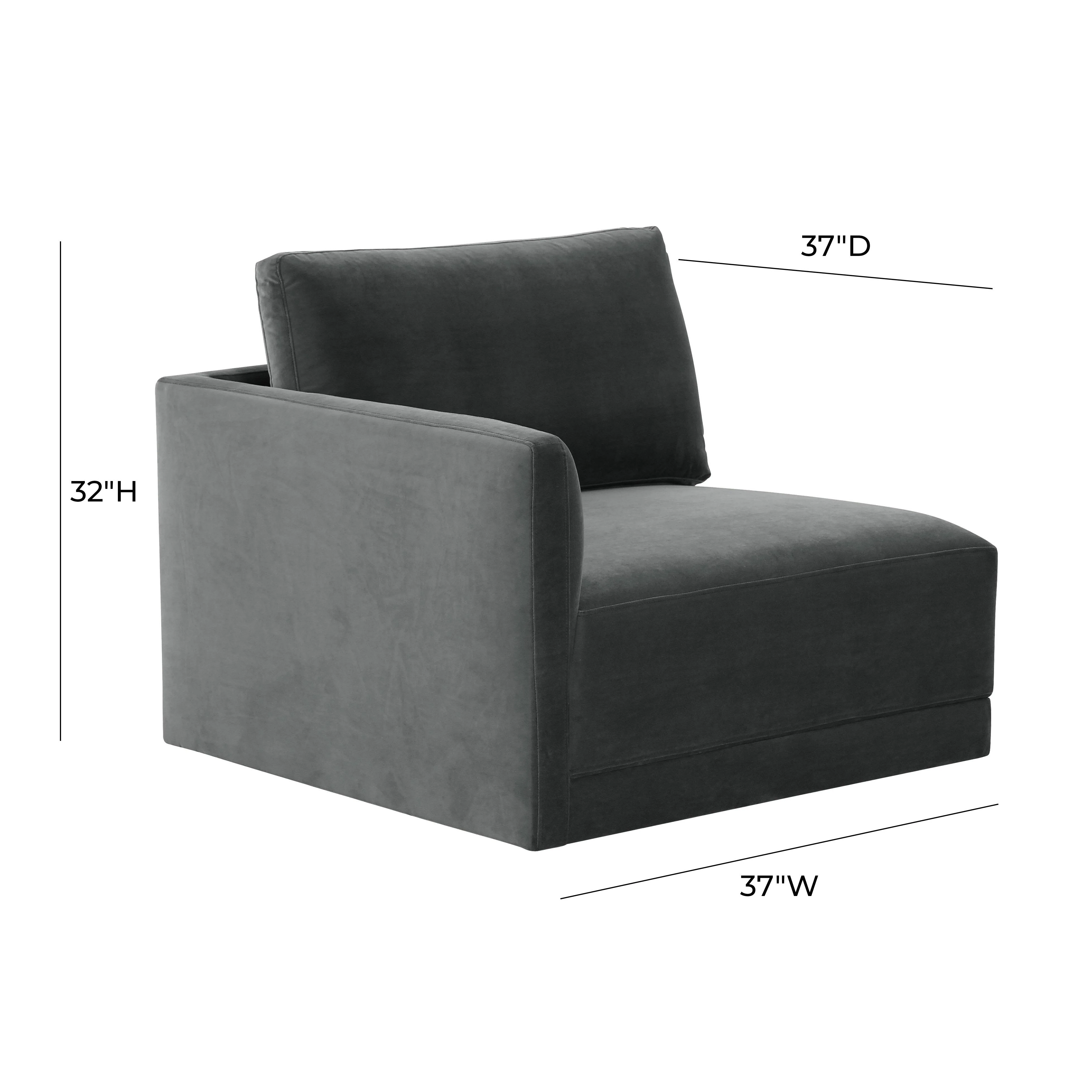 Willow Velvet Modular LAF Corner Chair 37 Willow Velvet Modular LAF Corner Chair