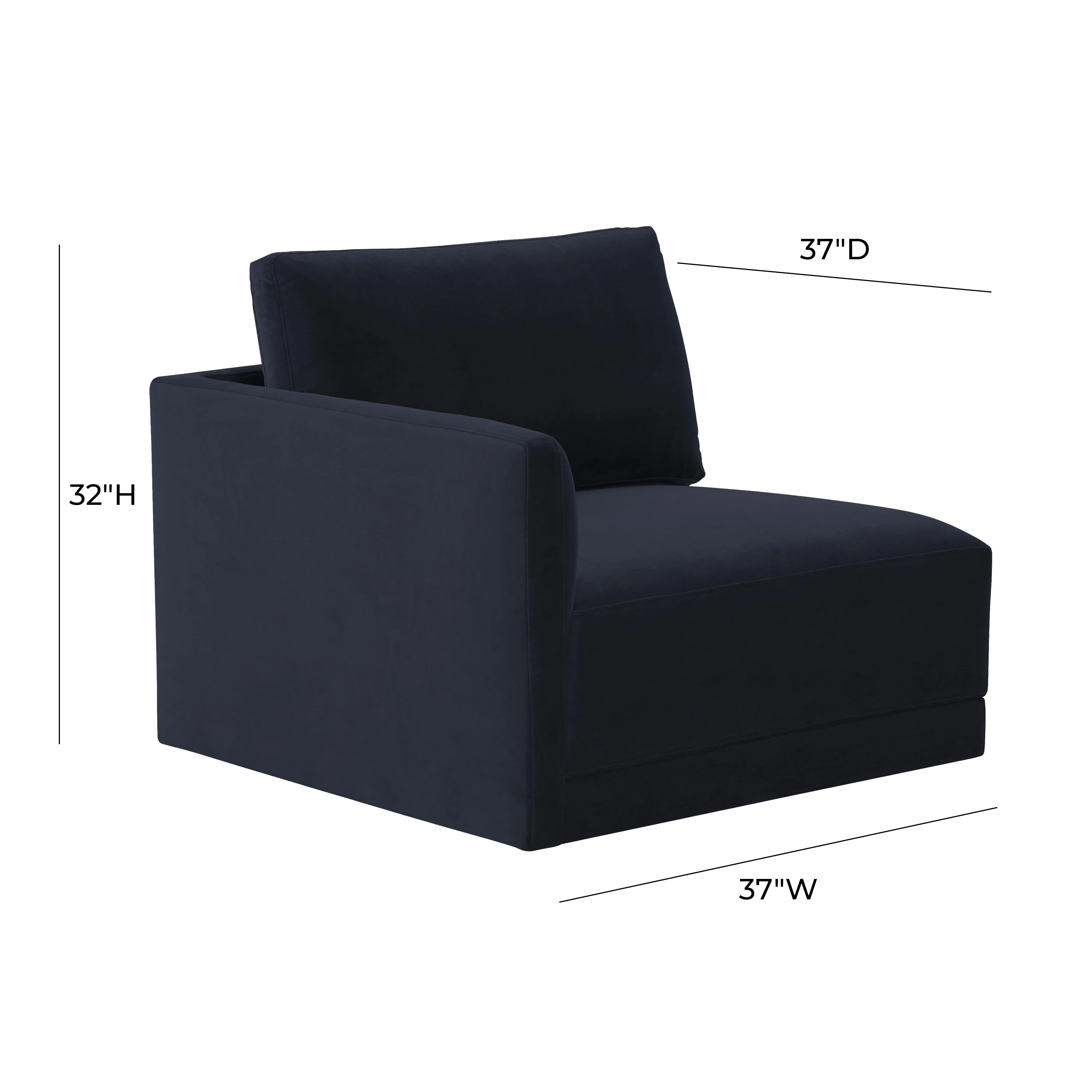 Willow Velvet Modular LAF Corner Chair 44 Willow Velvet Modular LAF Corner Chair