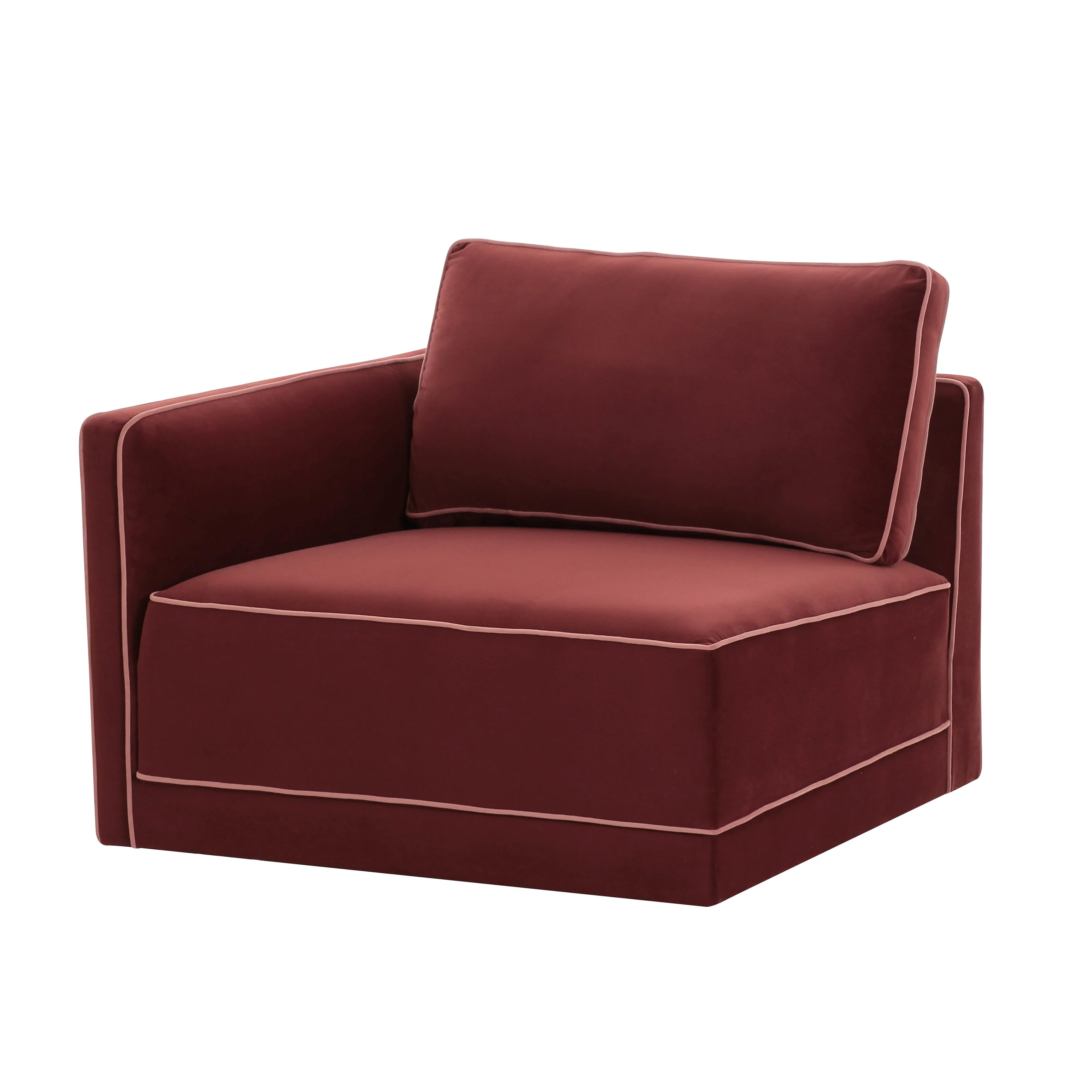 Willow Velvet Modular LAF Corner Chair 45 Willow Velvet Modular LAF Corner Chair