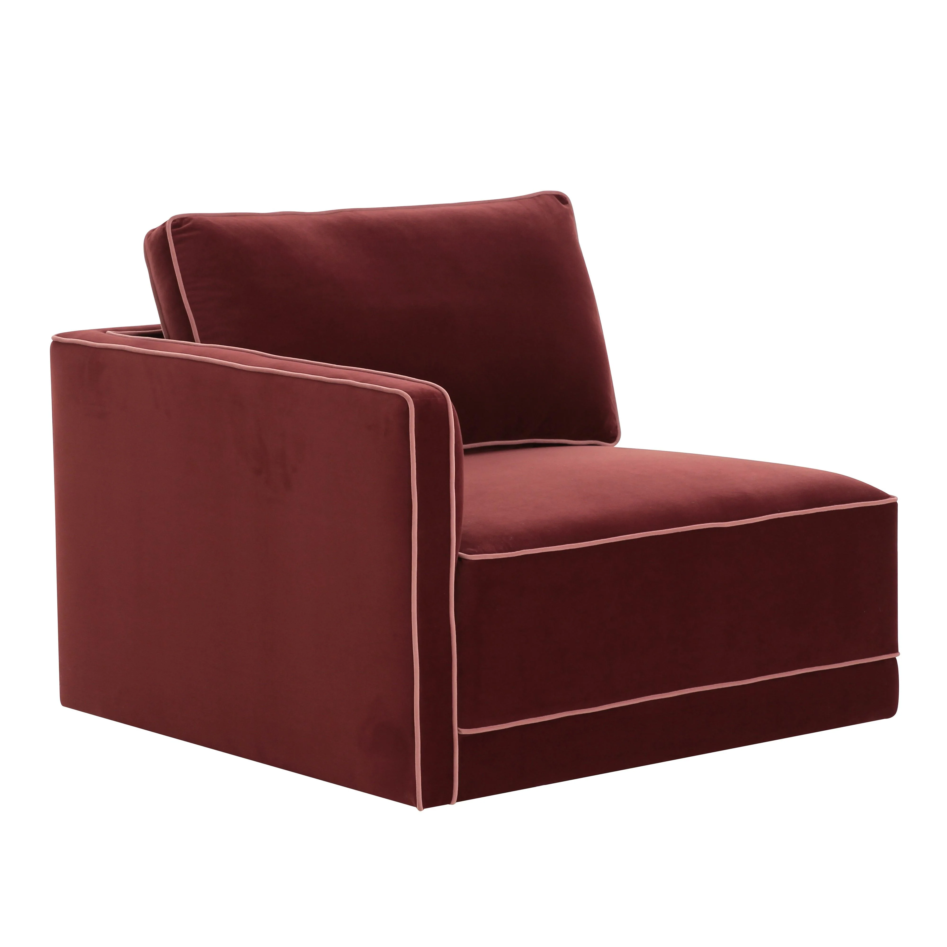 Willow Velvet Modular LAF Corner Chair 48 Willow Velvet Modular LAF Corner Chair
