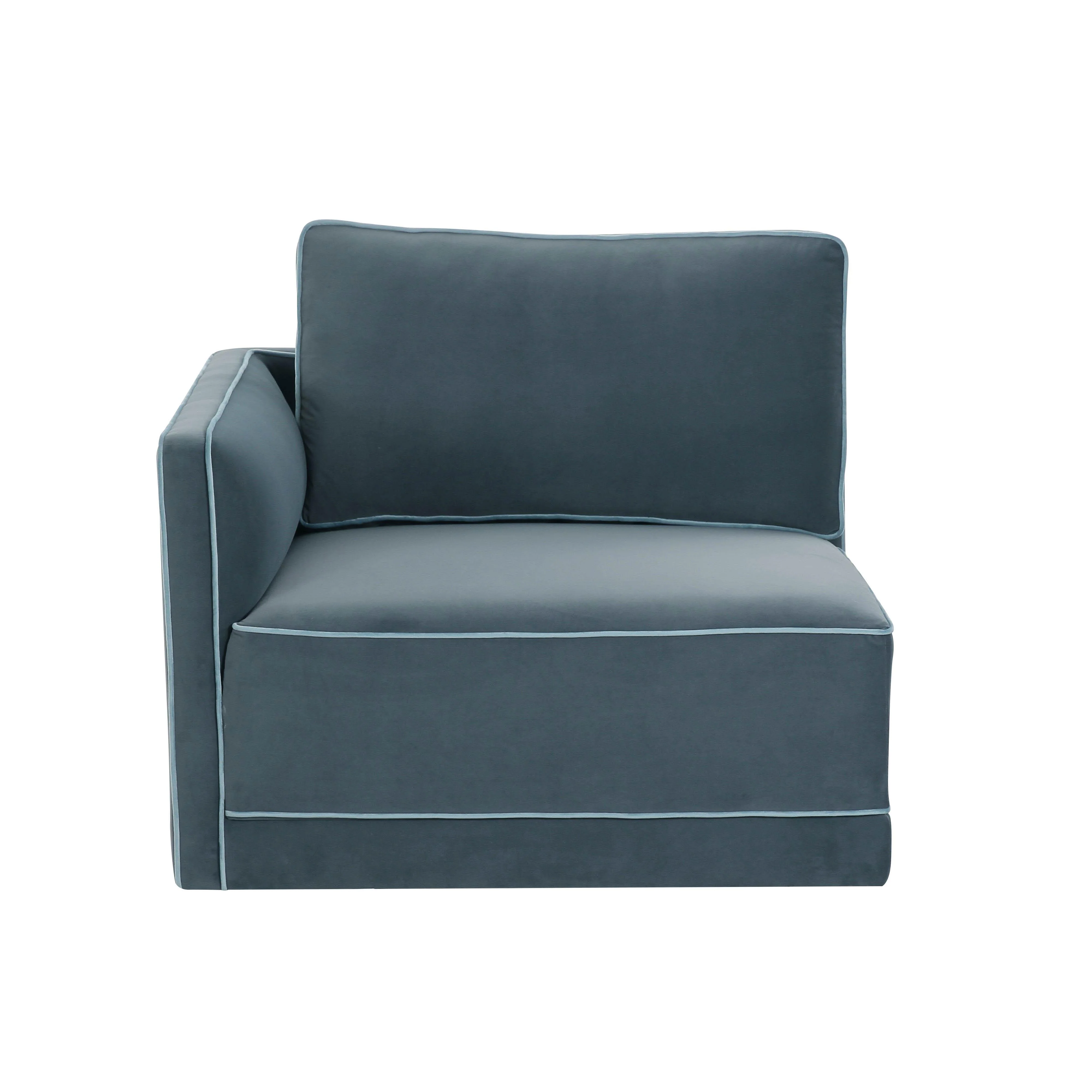 Willow Velvet Modular LAF Corner Chair 49 Willow Velvet Modular LAF Corner Chair