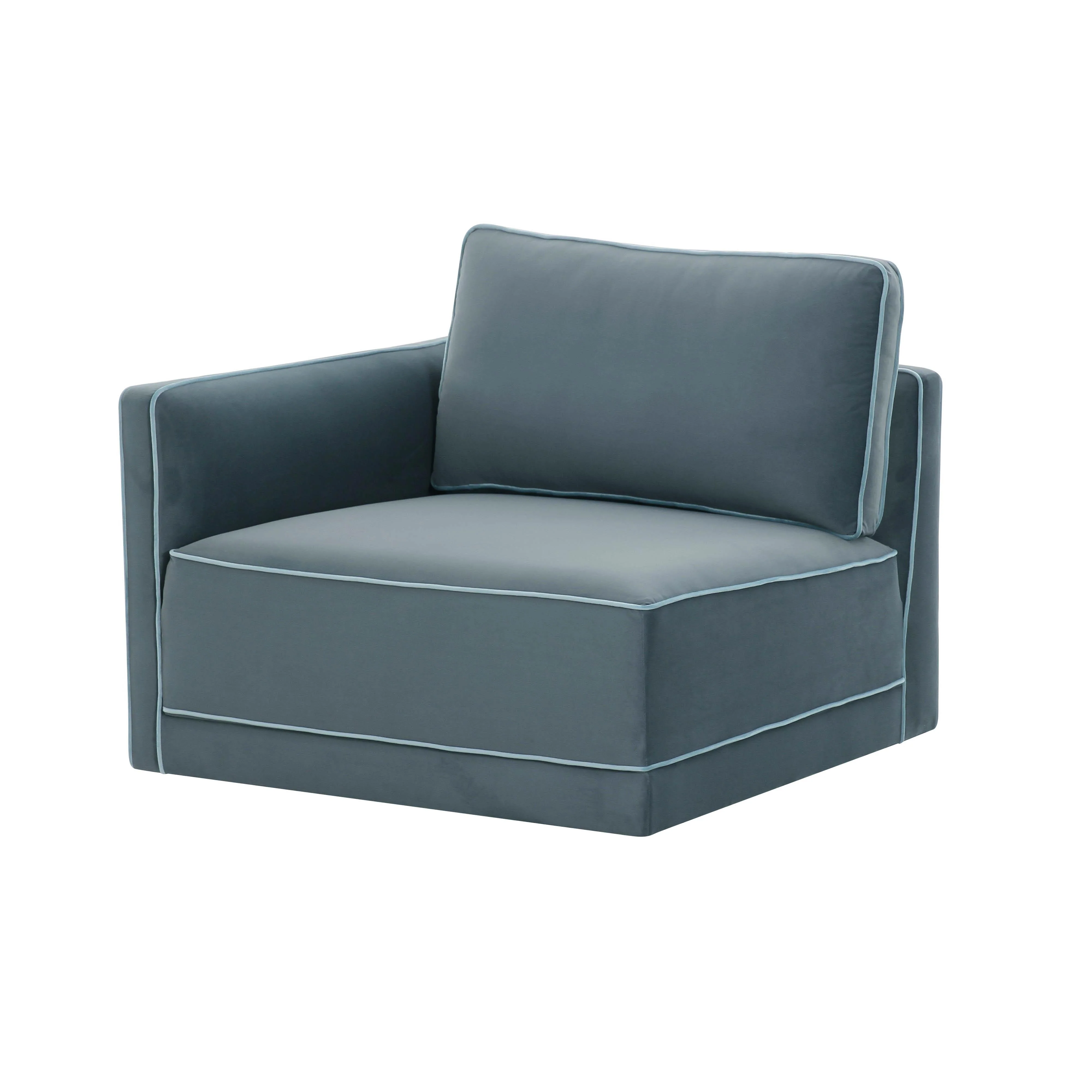 Willow Velvet Modular LAF Corner Chair 50 Willow Velvet Modular LAF Corner Chair