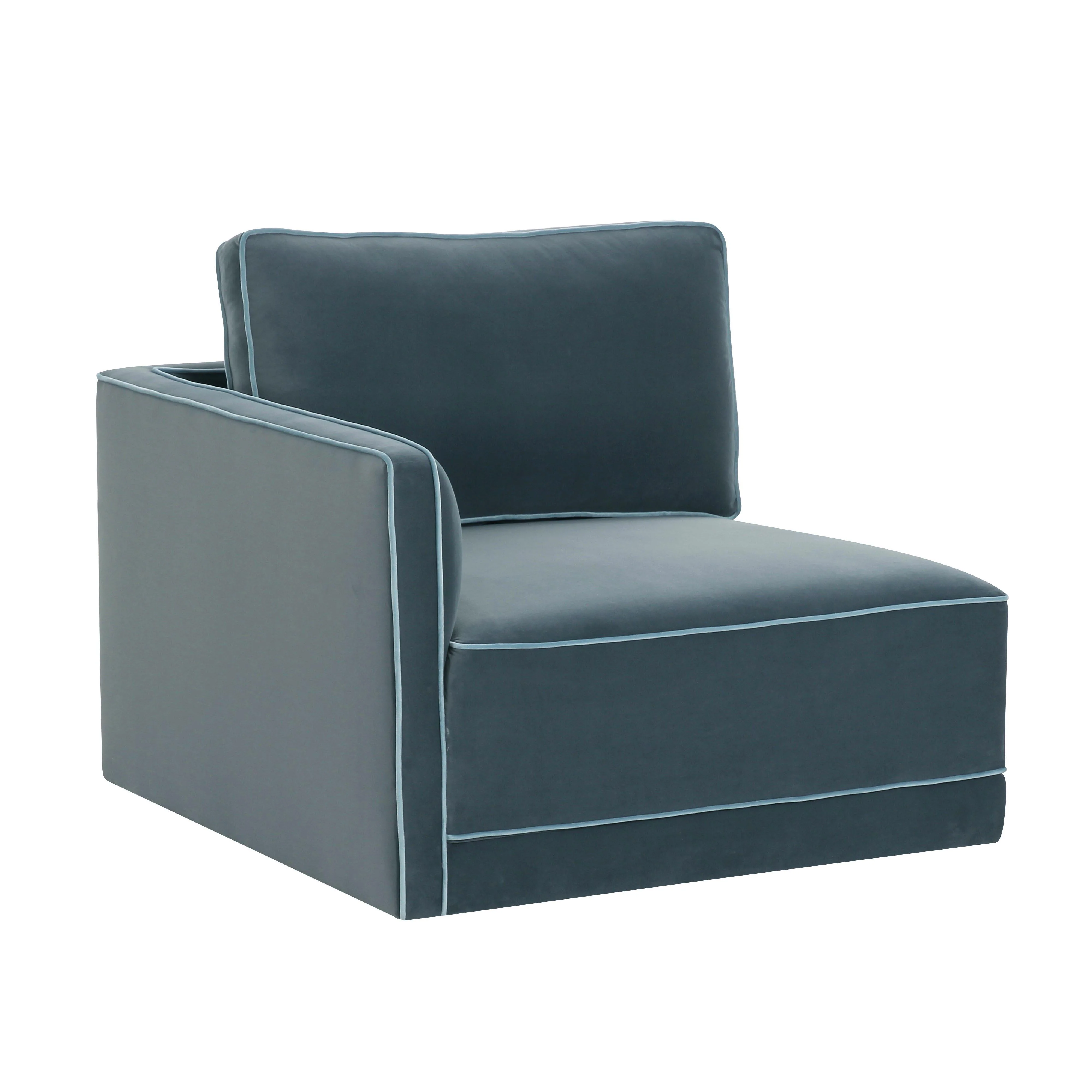 Willow Velvet Modular LAF Corner Chair 52 Willow Velvet Modular LAF Corner Chair