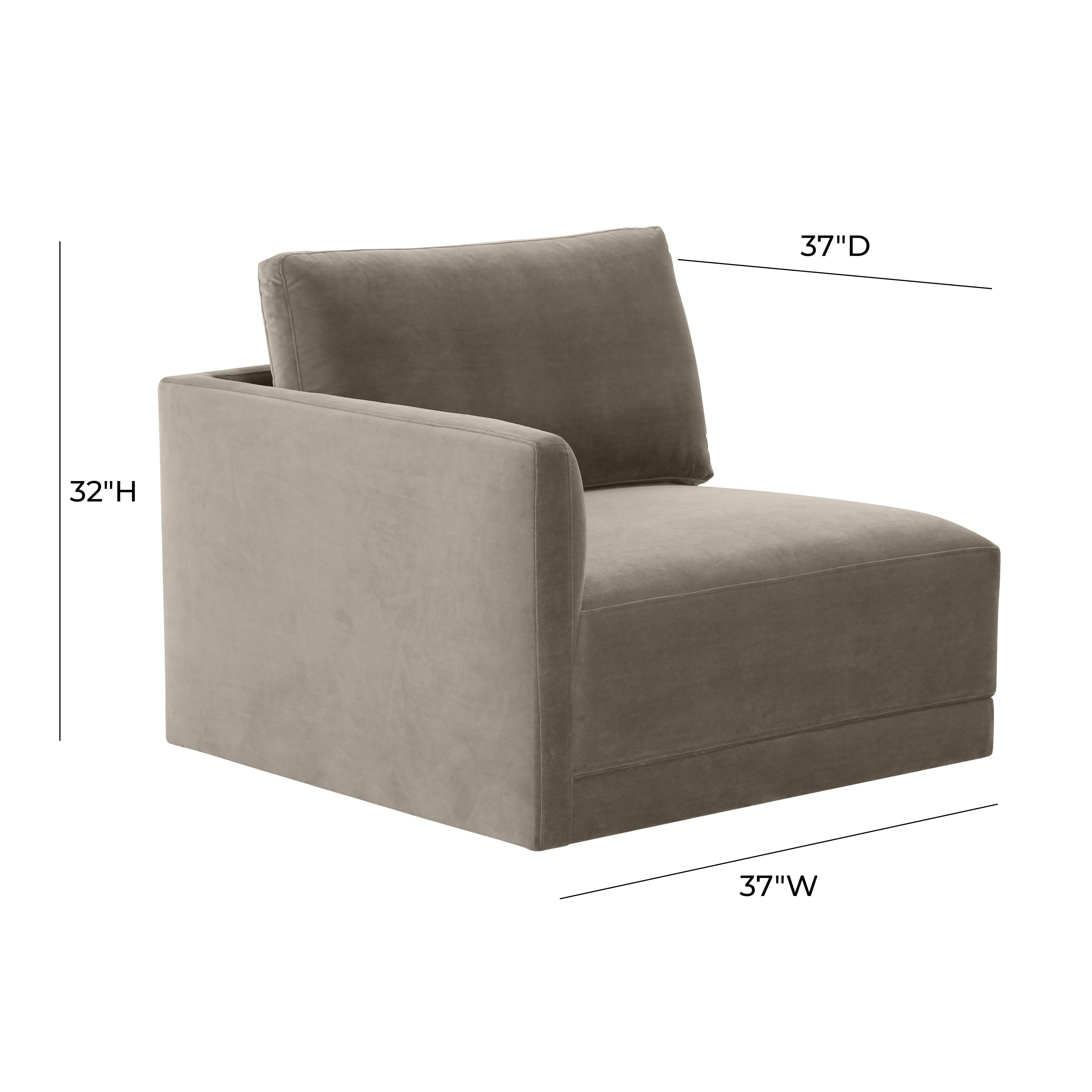 Willow Velvet Modular LAF Corner Chair 32 Willow Velvet Modular LAF Corner Chair