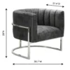Magnolia Velvet Accent Chair with Silver Base