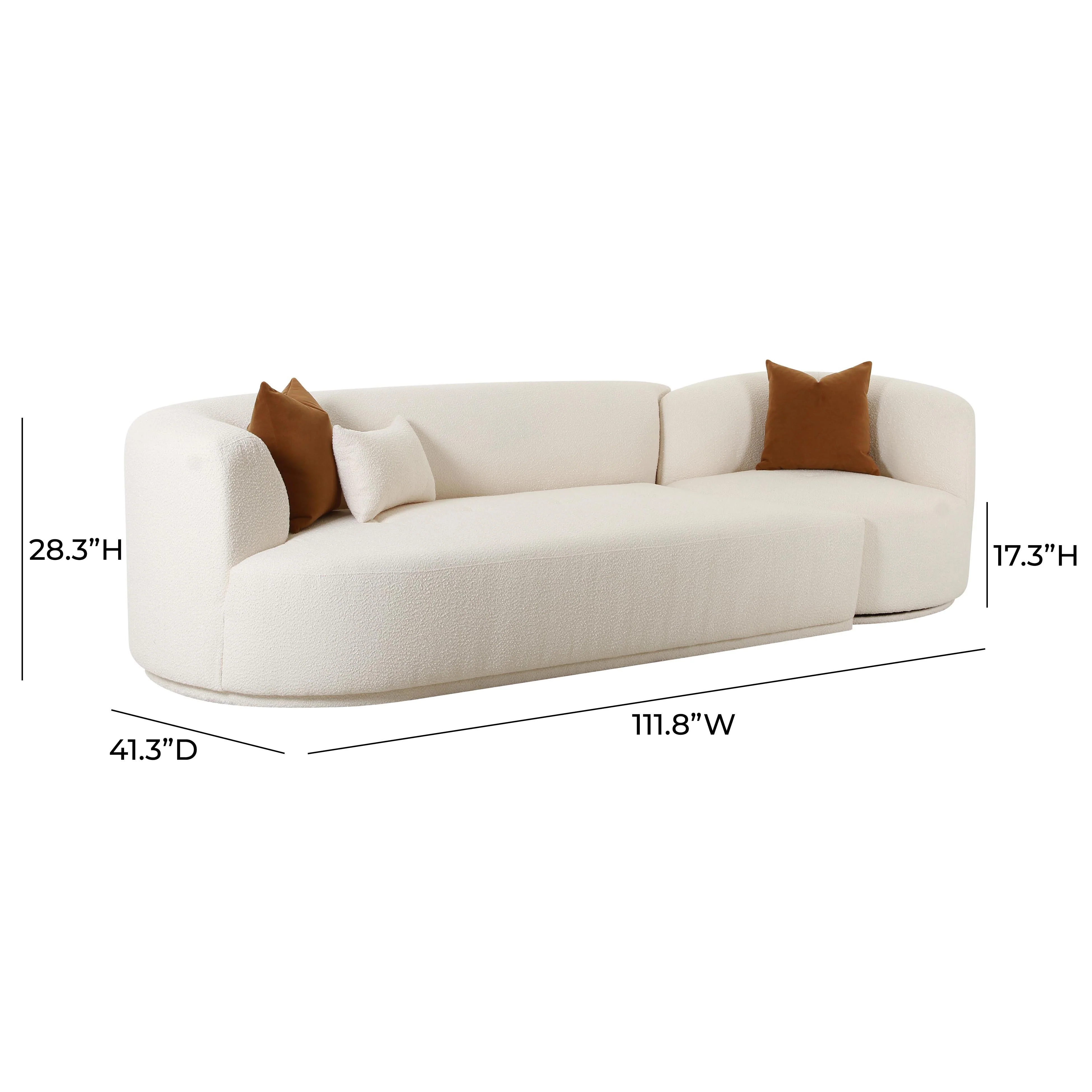Fickle Cream Boucle 2-Piece Modular Sofa 27 Fickle Cream Boucle 2-Piece Modular Sofa