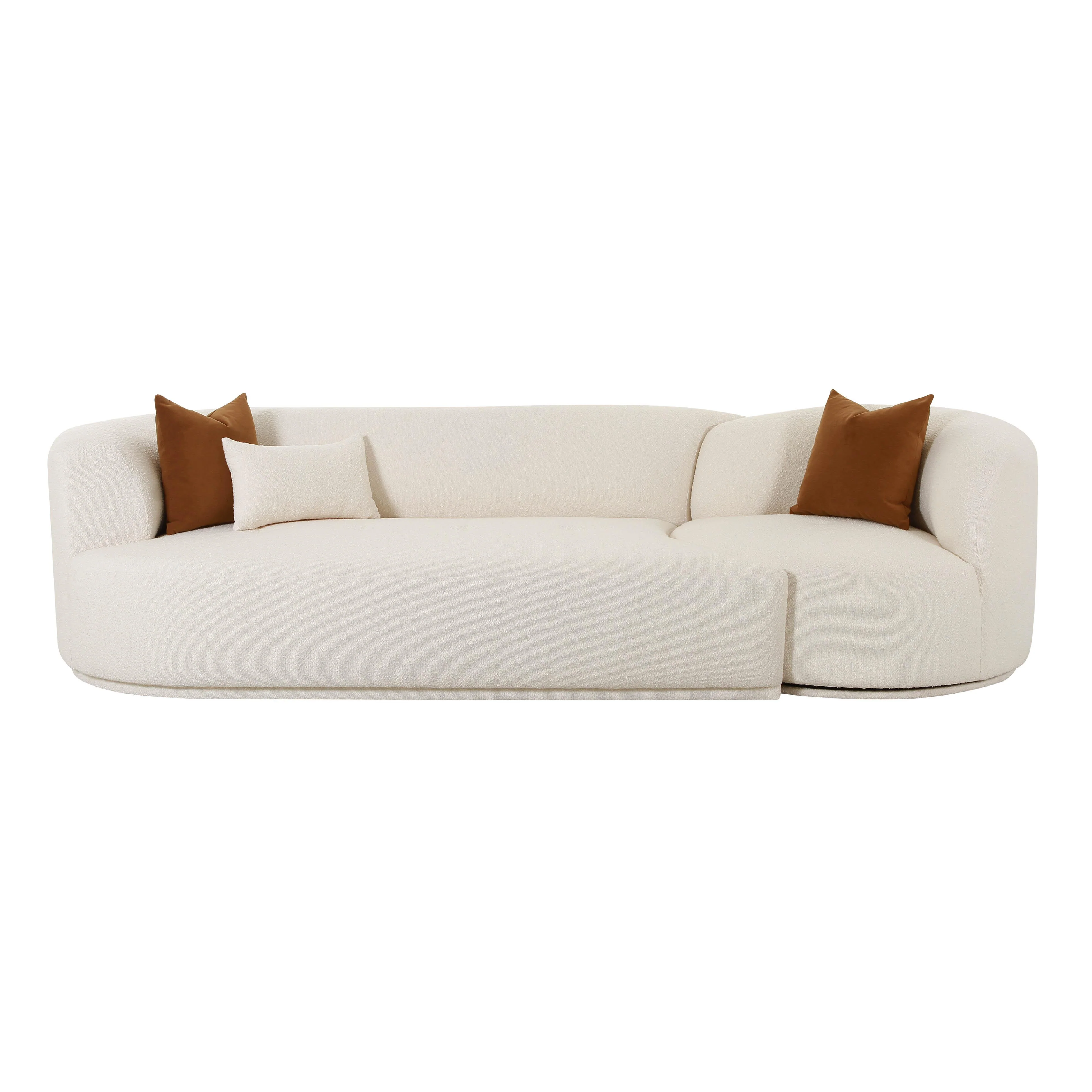 Fickle Cream Boucle 2-Piece Modular Sofa 28 Fickle Cream Boucle 2-Piece Modular Sofa