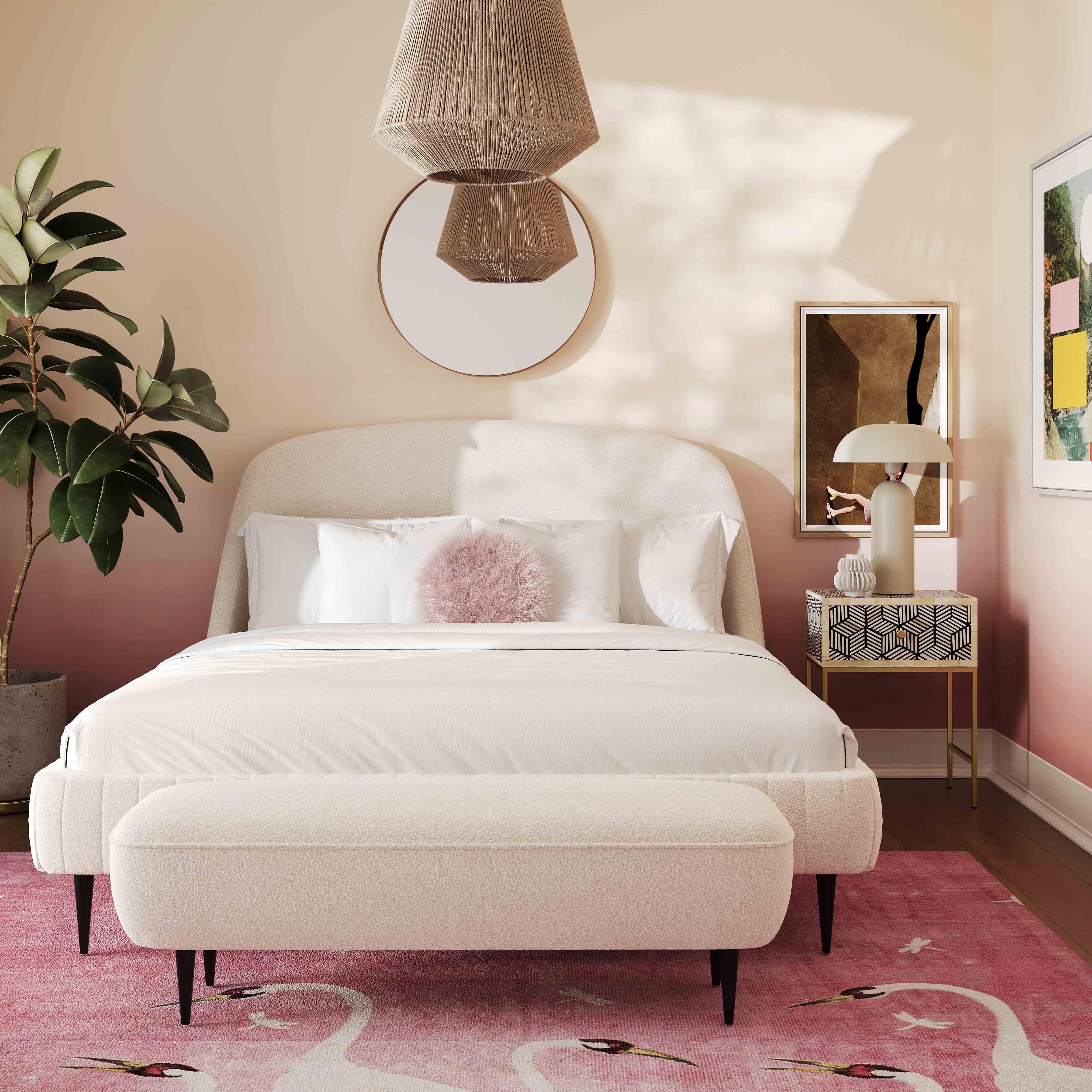 Denise Cream Boucle Bench 8 Denise Cream Boucle Bench