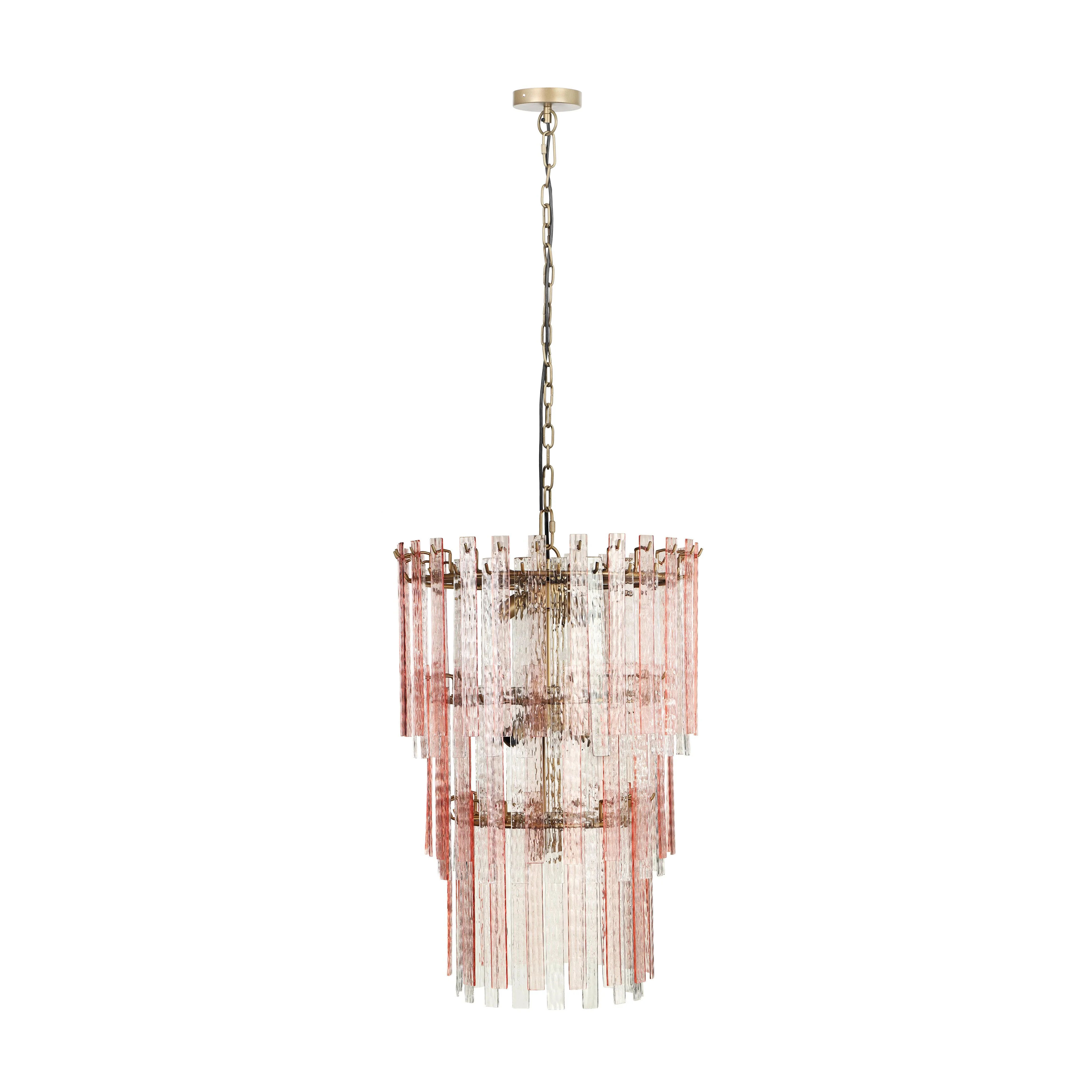 Hampshire Pink Acrylic 3-Tier Chandelier 1 Hampshire Pink Acrylic 3-Tier Chandelier