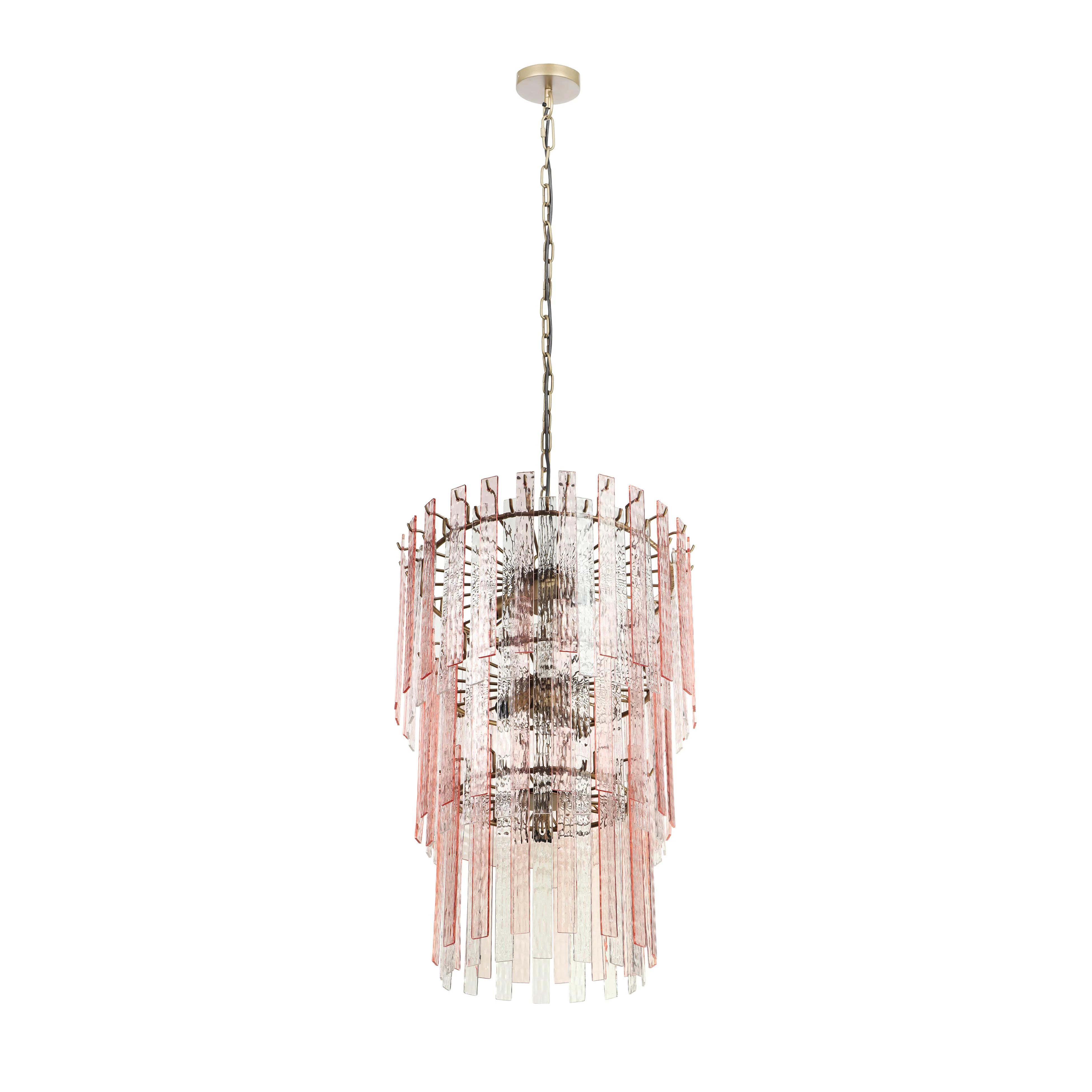Hampshire Pink Acrylic 3-Tier Chandelier 9 Hampshire Pink Acrylic 3-Tier Chandelier