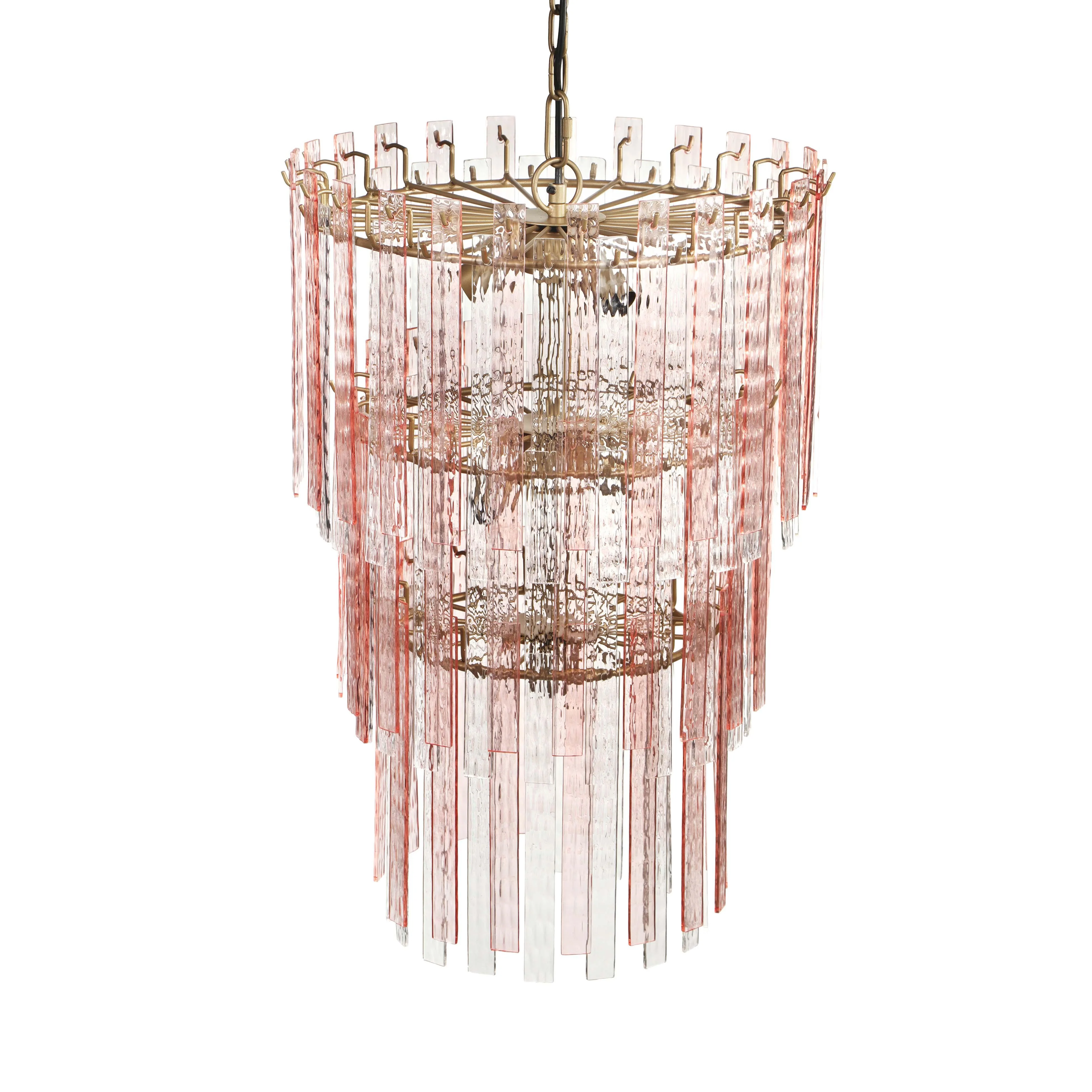 Hampshire Pink Acrylic 3-Tier Chandelier 10 Hampshire Pink Acrylic 3-Tier Chandelier
