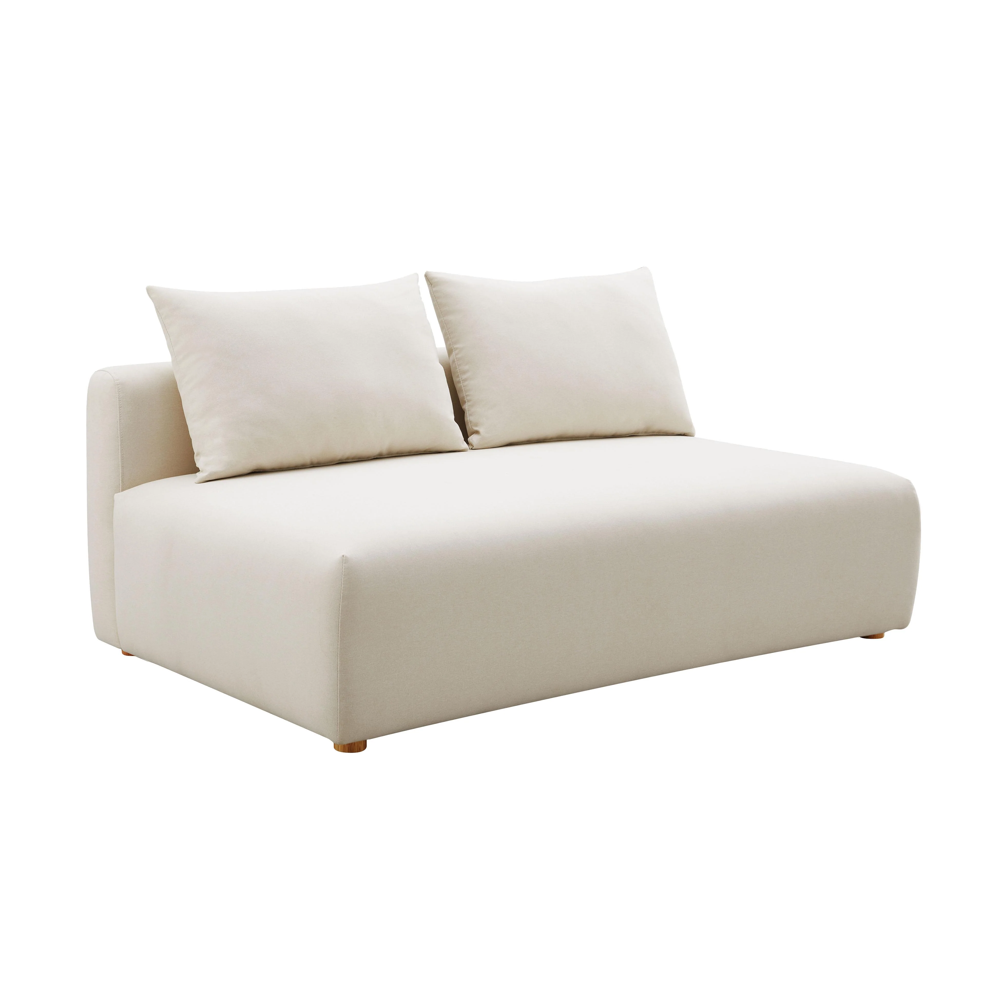 Hangover Cream Performance Linen Modular Loveseat 1 Hangover Cream Performance Linen Modular Loveseat