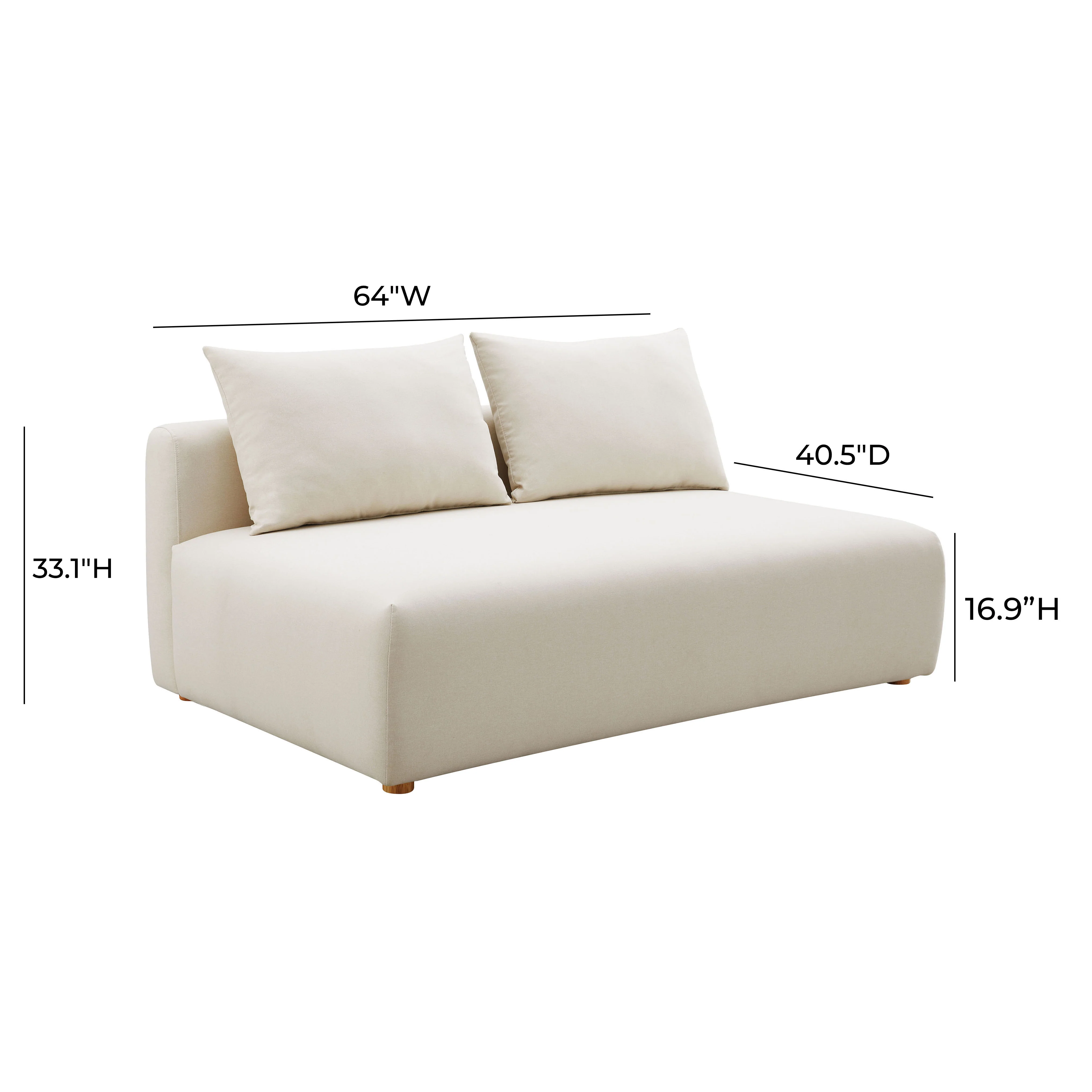 Hangover Cream Performance Linen Modular Loveseat 10 Hangover Cream Performance Linen Modular Loveseat