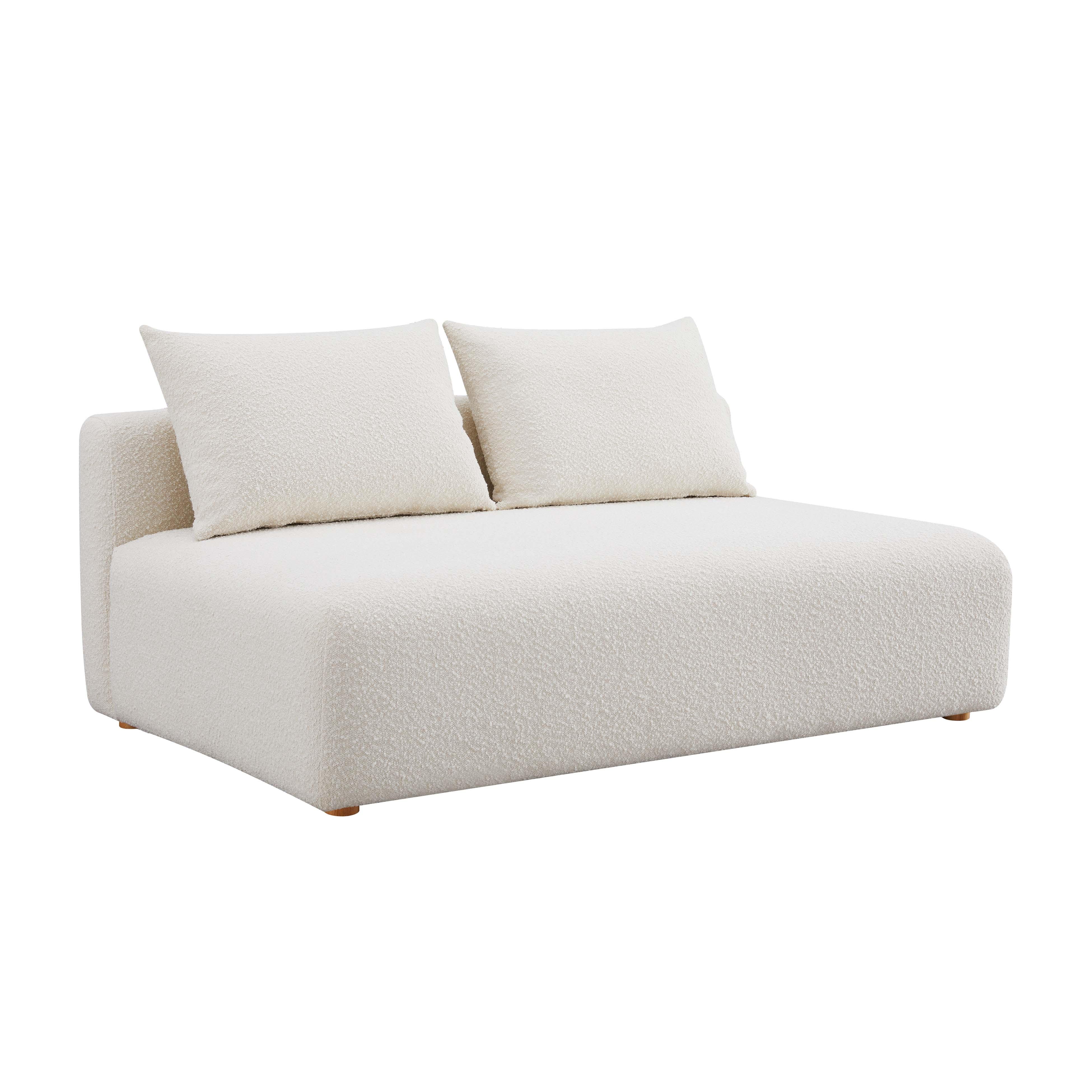 Hangover Cream Boucle Modular Loveseat 1 Hangover Cream Boucle Modular Loveseat