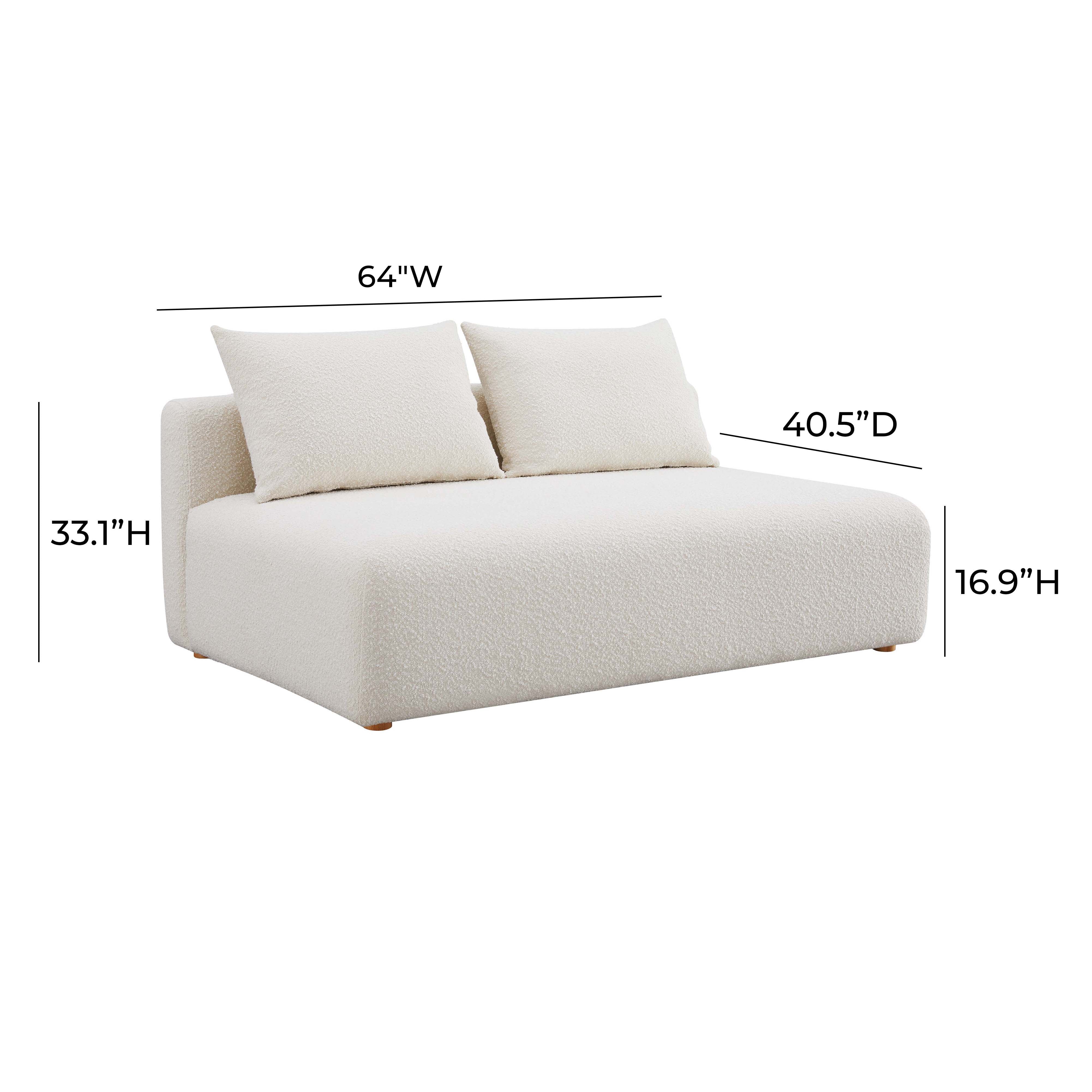 Hangover Cream Boucle Modular Loveseat 10 Hangover Cream Boucle Modular Loveseat