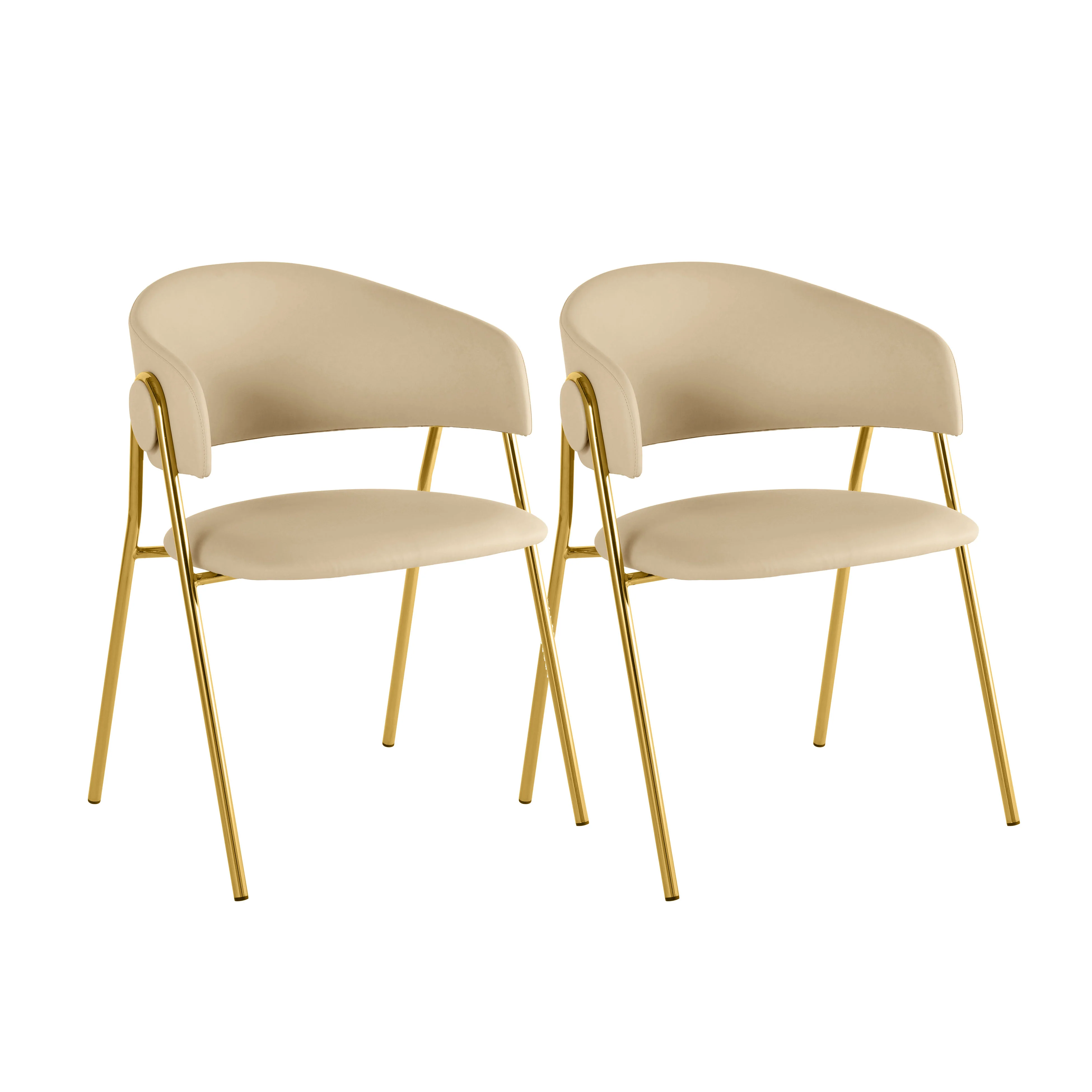 Lara Cream Performance Vegan Leather Dining Chair by Inspire Me! Home Decor - Set of 2 1 Lara Cream Performance Vegan Leather Dining Chair by Inspire Me! Home Decor - Set of 2