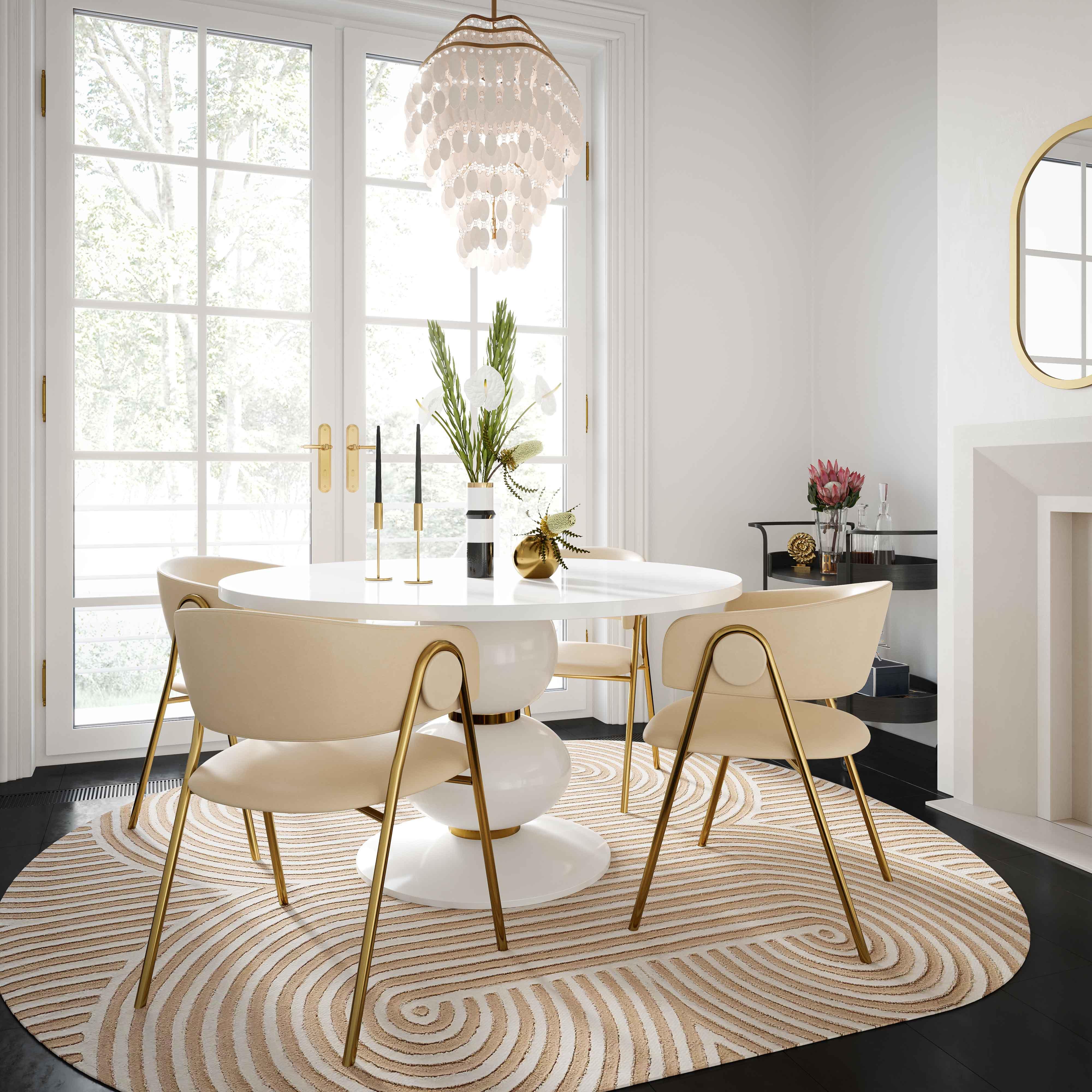 Lara Cream Performance Vegan Leather Dining Chair by Inspire Me! Home Decor - Set of 2 8 Lara Cream Performance Vegan Leather Dining Chair by Inspire Me! Home Decor - Set of 2