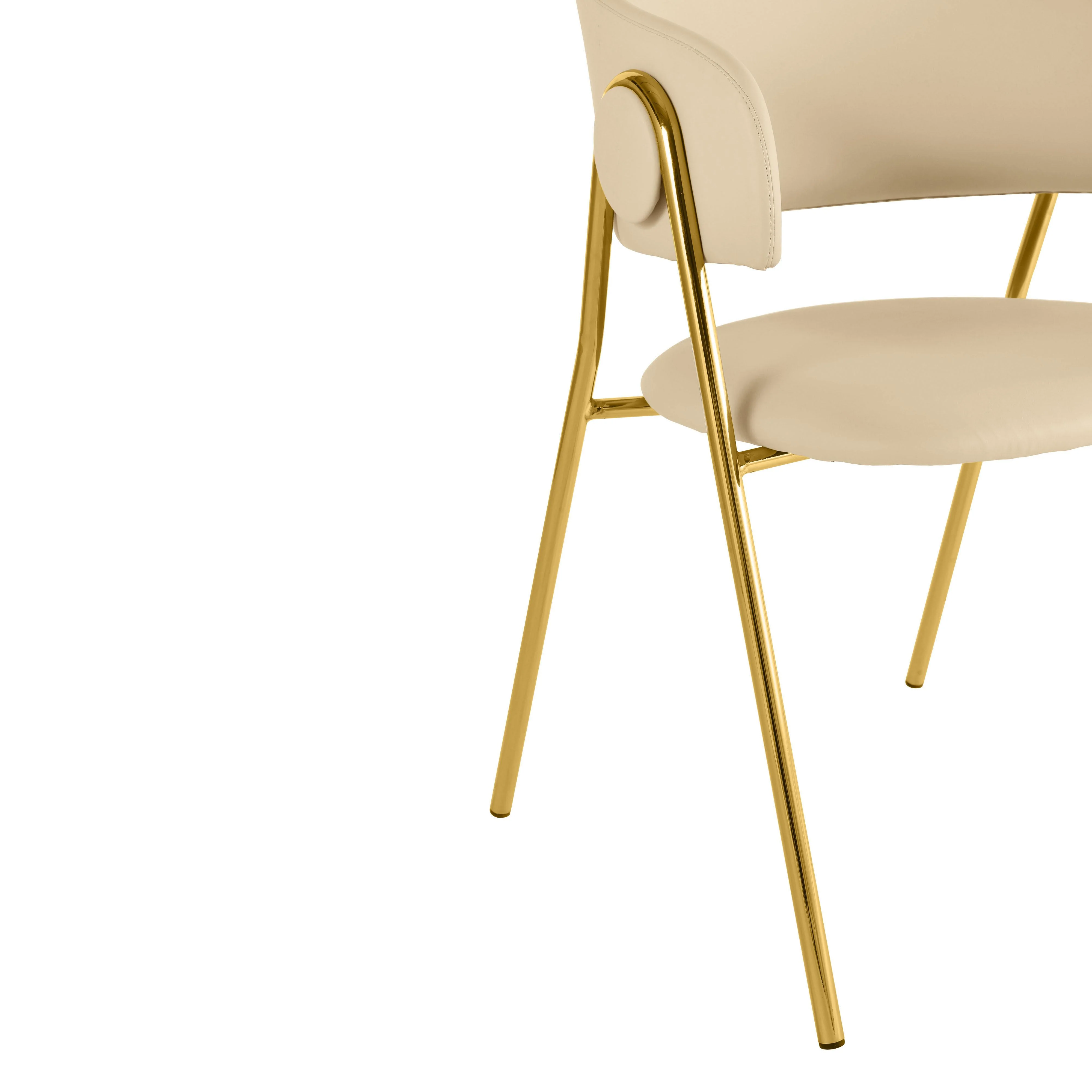 Lara Cream Performance Vegan Leather Dining Chair by Inspire Me! Home Decor - Set of 2 11 Lara Cream Performance Vegan Leather Dining Chair by Inspire Me! Home Decor - Set of 2