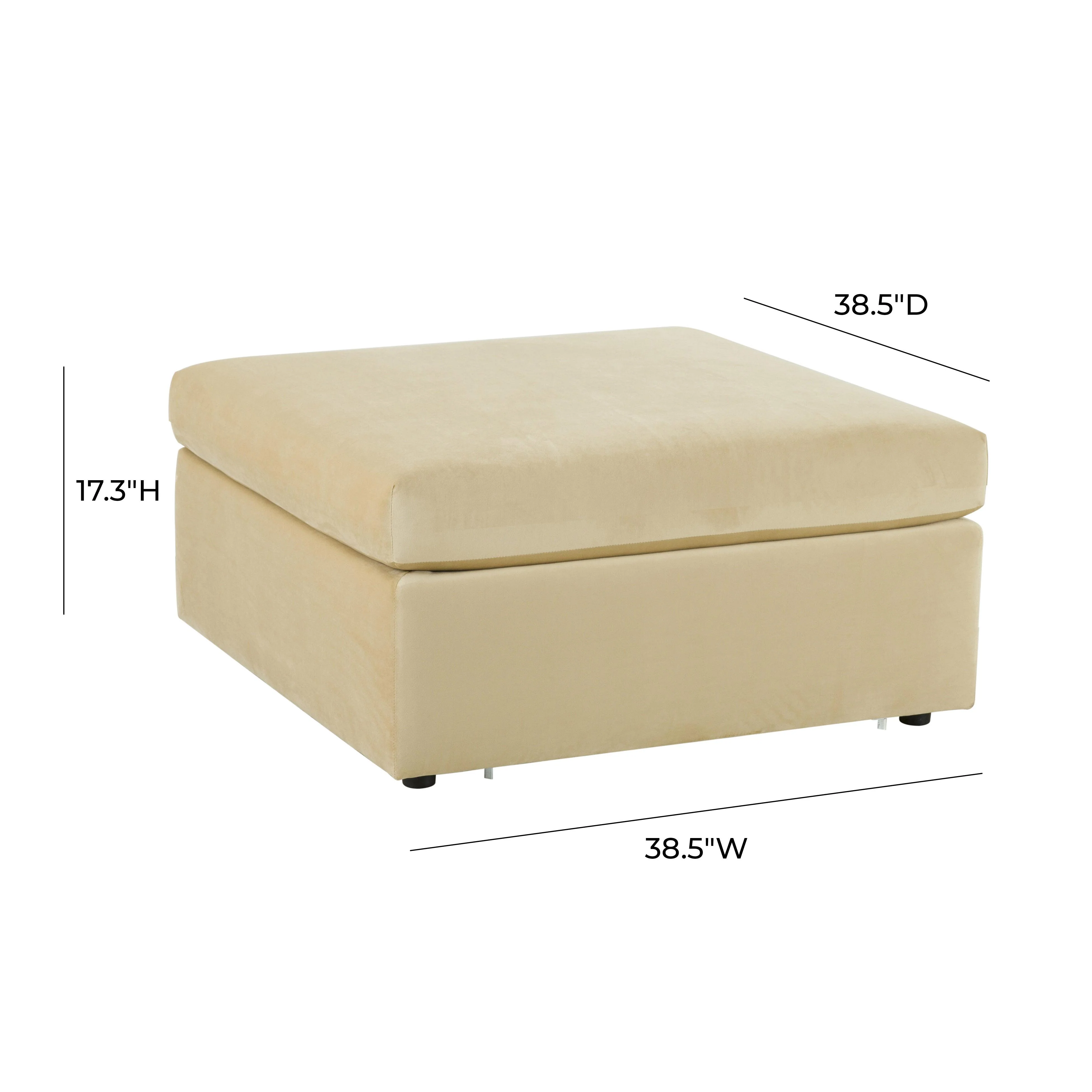 Jessie Champagne Velvet Modular Ottoman 11 Jessie Champagne Velvet Modular Ottoman