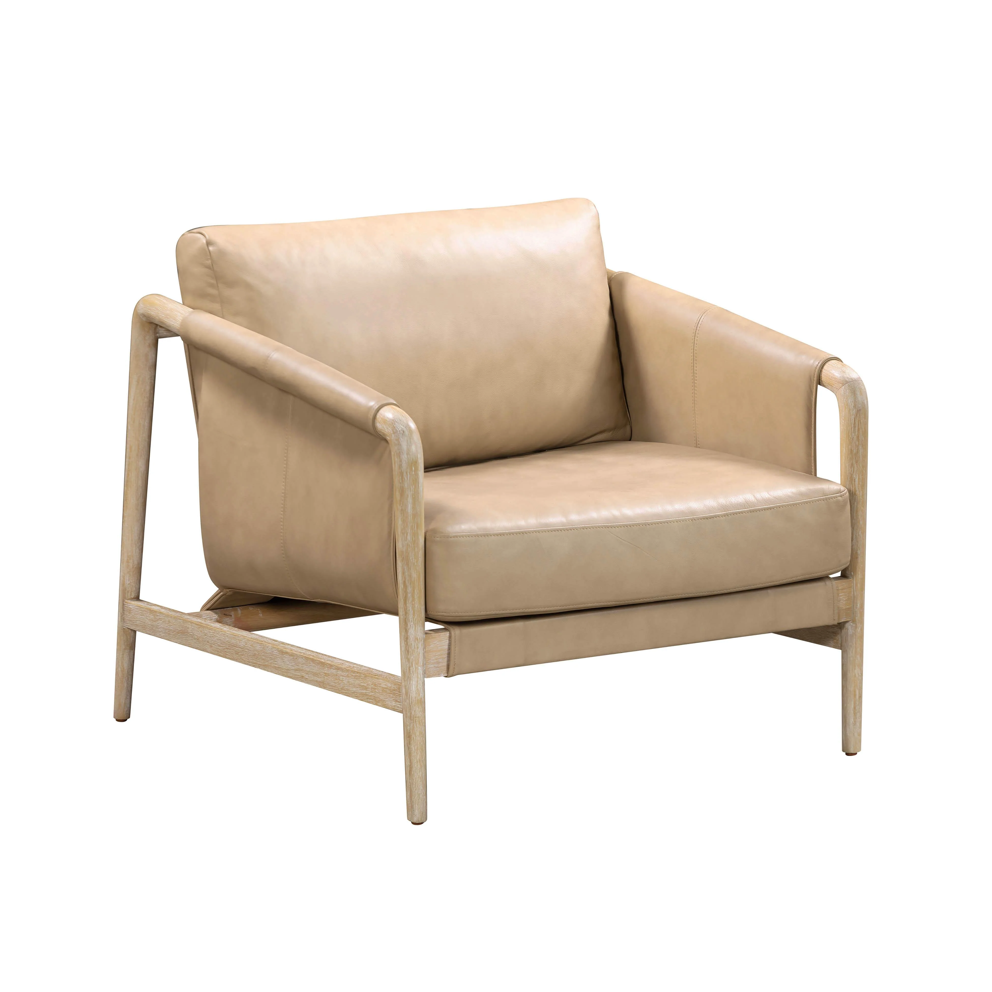 Chakka Tan Genuine Leather Accent Chair 1 Chakka Tan Genuine Leather Accent Chair