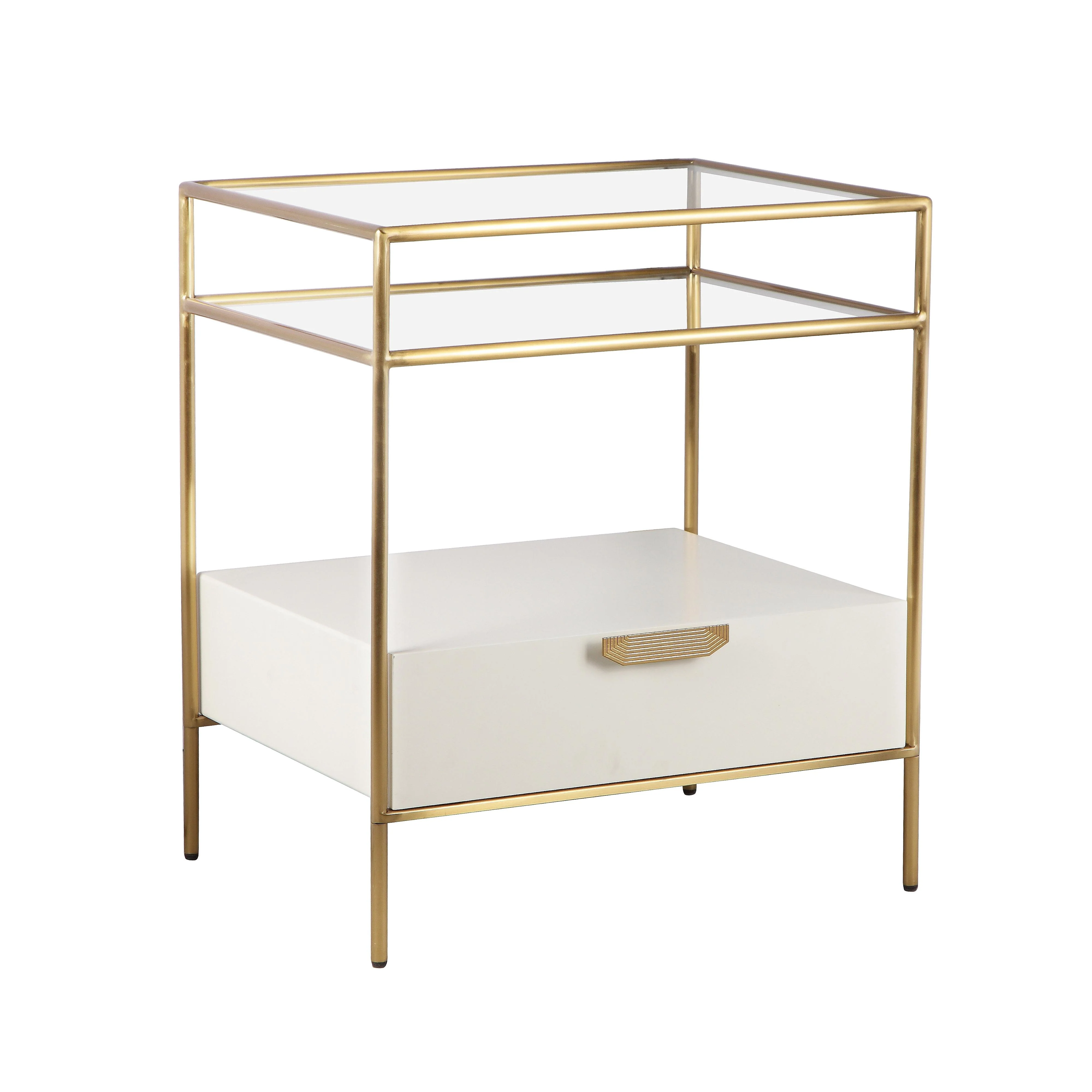 Darla Cream Glass Nightstand by Inspire Me! Home Decor