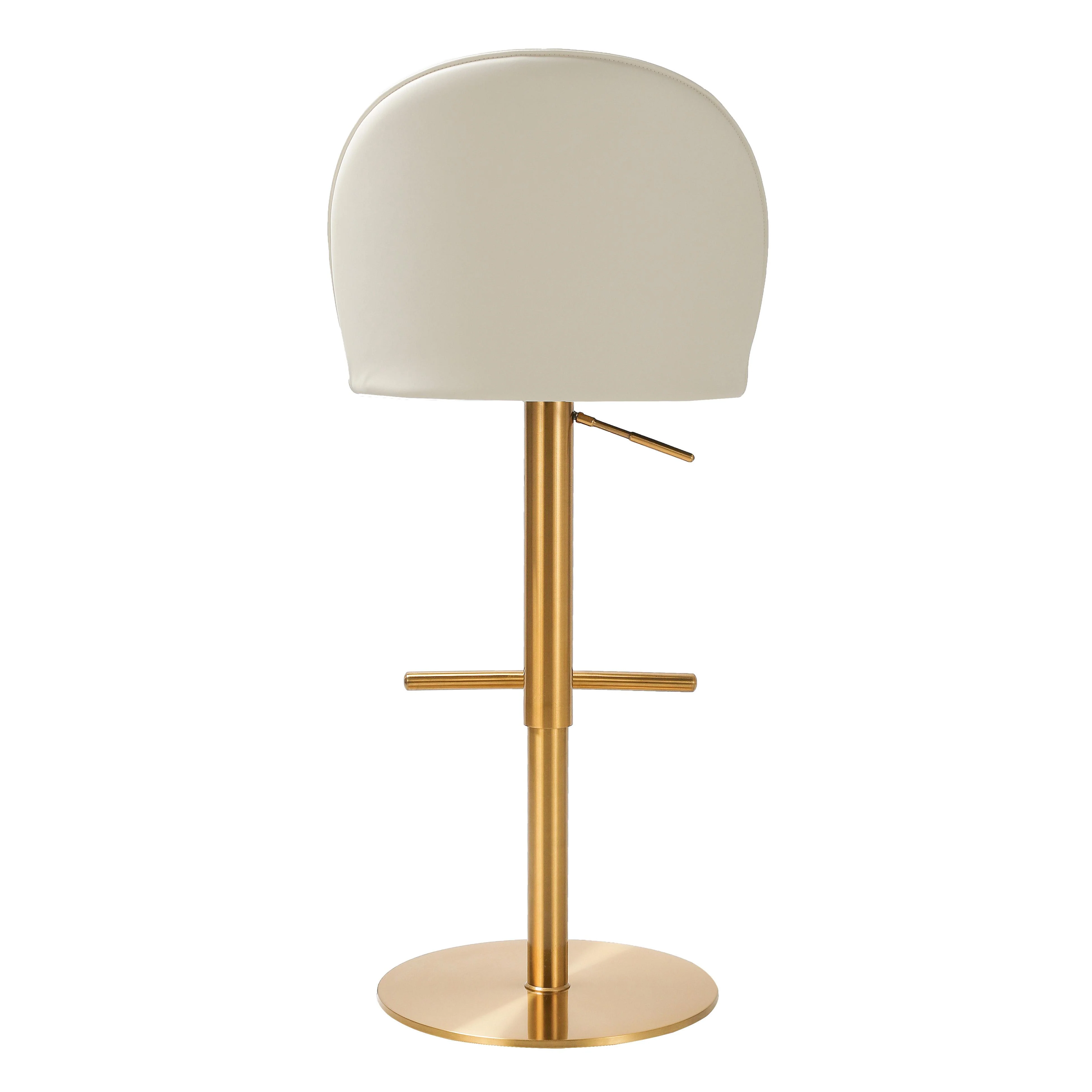 Venus Cream Performance Vegan Leather and Gold Adjustable Swivel Stool 11 Venus Cream Performance Vegan Leather and Gold Adjustable Swivel Stool