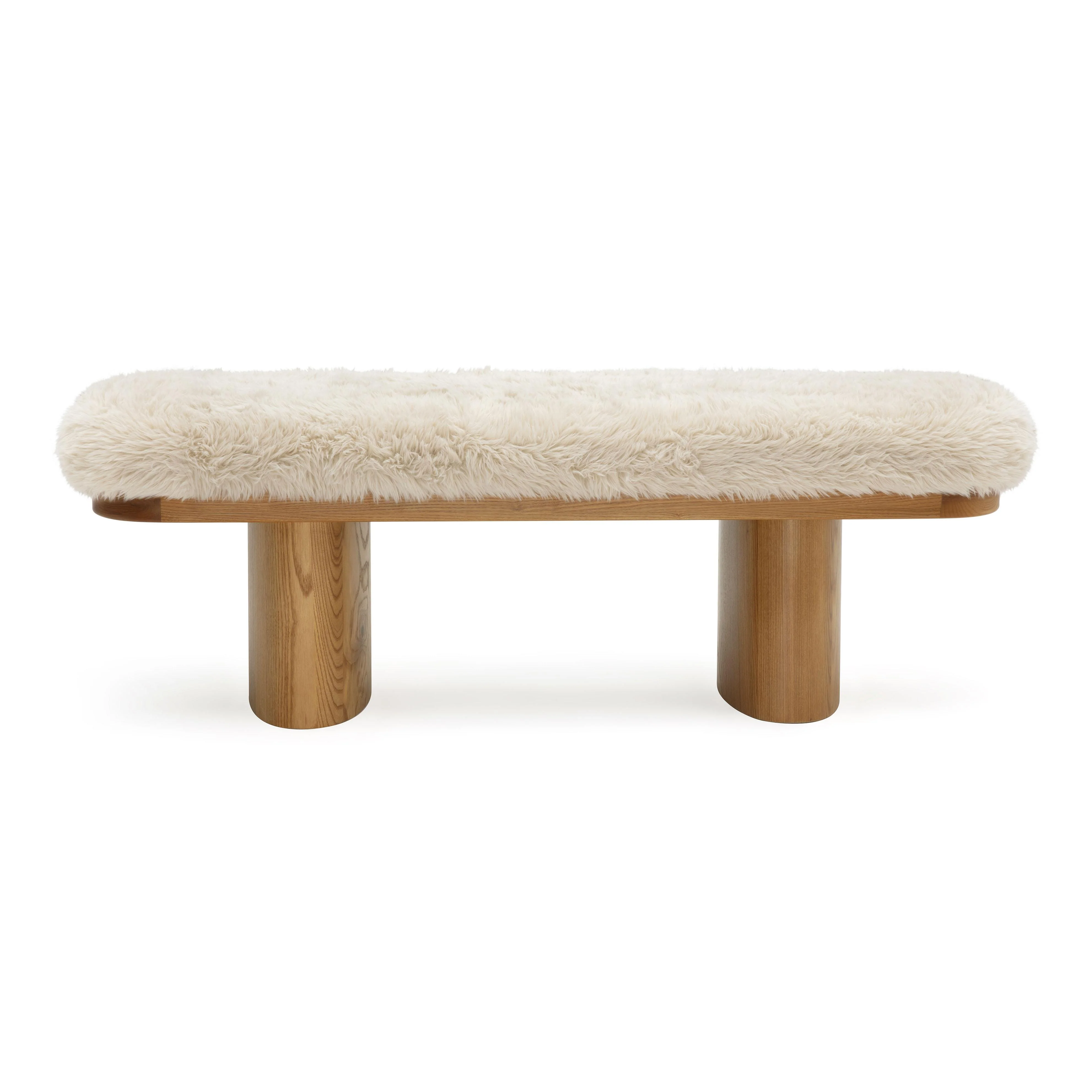 Ollie Straight Vegan Shearling Bench 1 Ollie Straight Vegan Shearling Bench