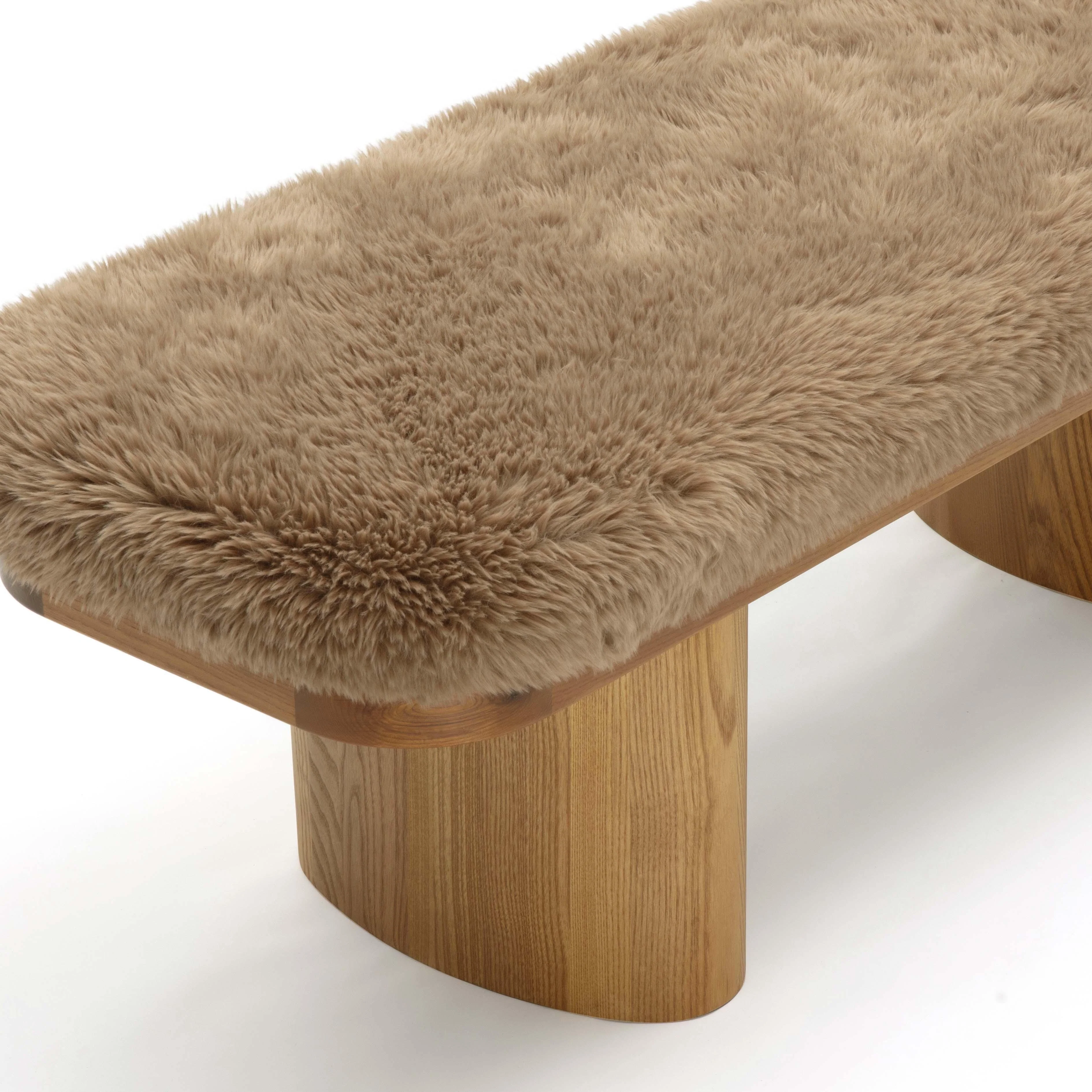 Ollie Straight Vegan Shearling Bench 26 Ollie Straight Vegan Shearling Bench