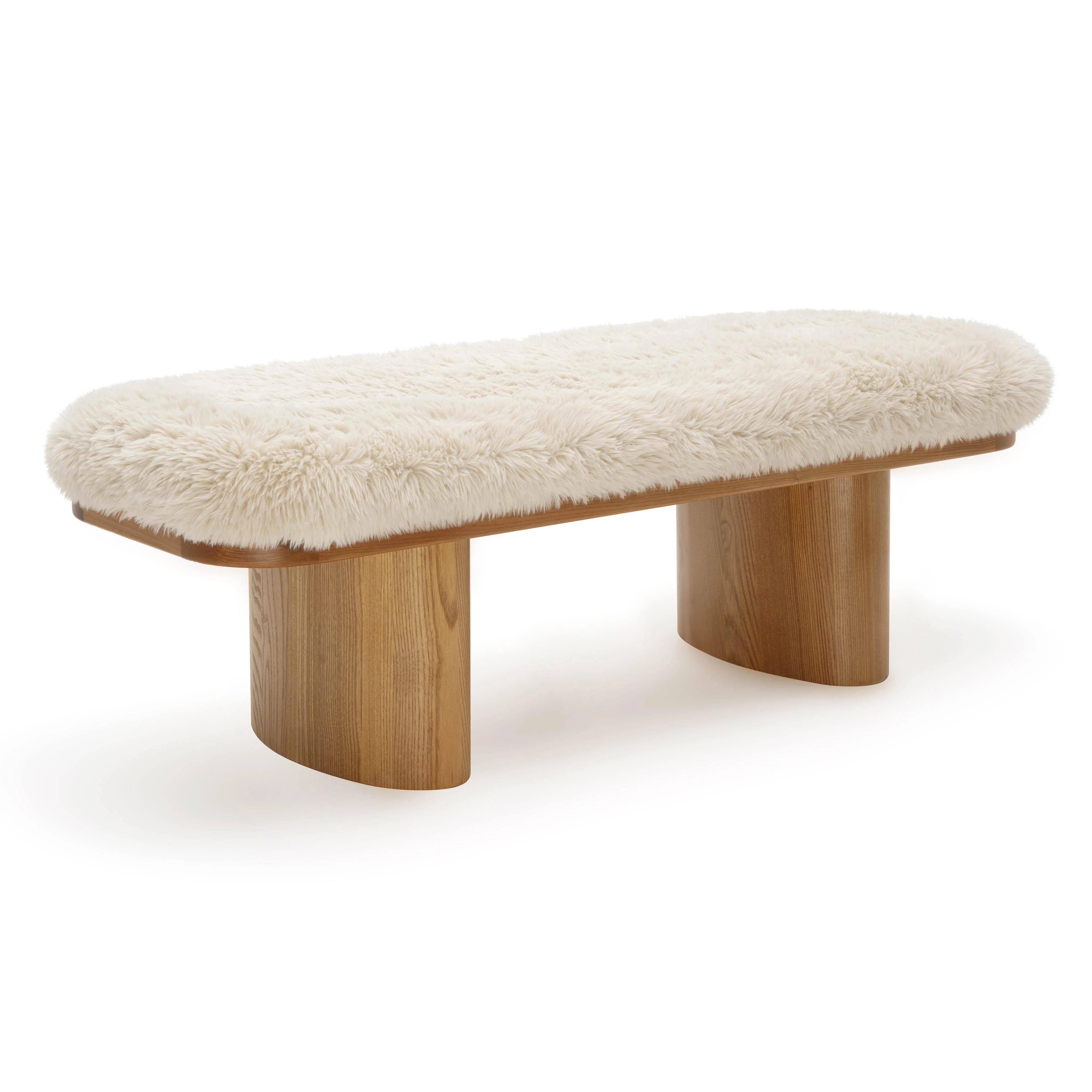 Ollie Straight Vegan Shearling Bench 17 Ollie Straight Vegan Shearling Bench