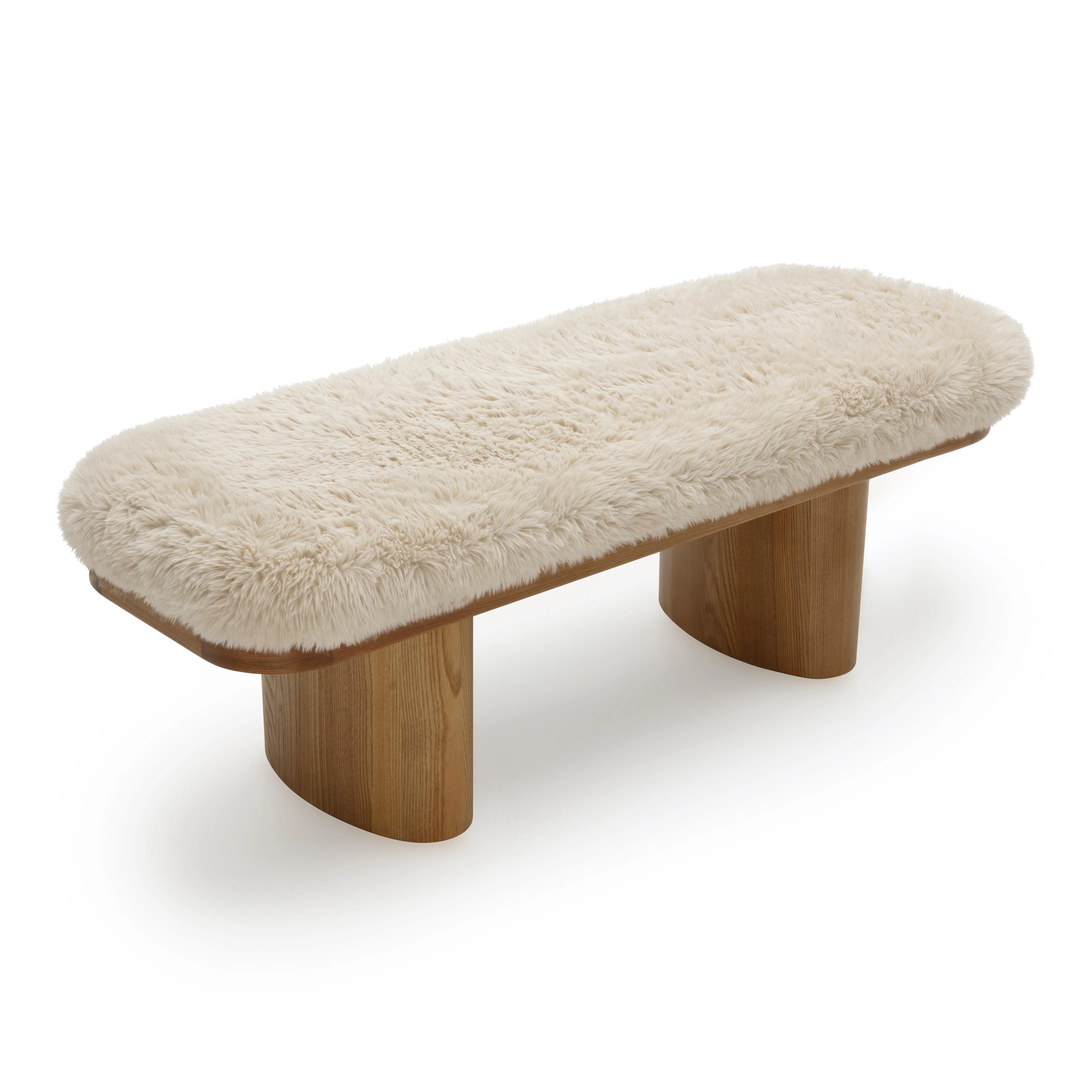 Ollie Straight Vegan Shearling Bench 18 Ollie Straight Vegan Shearling Bench