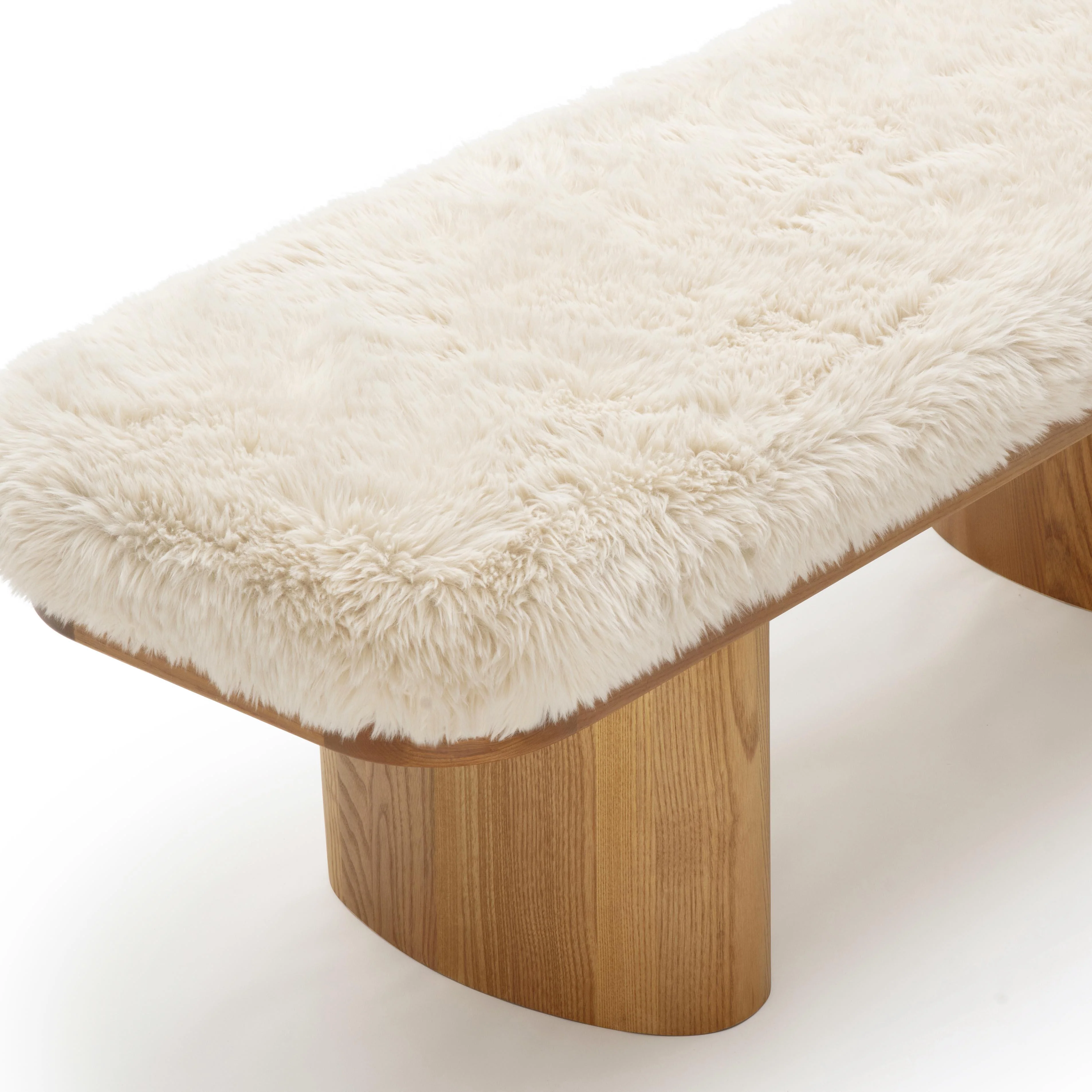 Ollie Straight Vegan Shearling Bench 19 Ollie Straight Vegan Shearling Bench