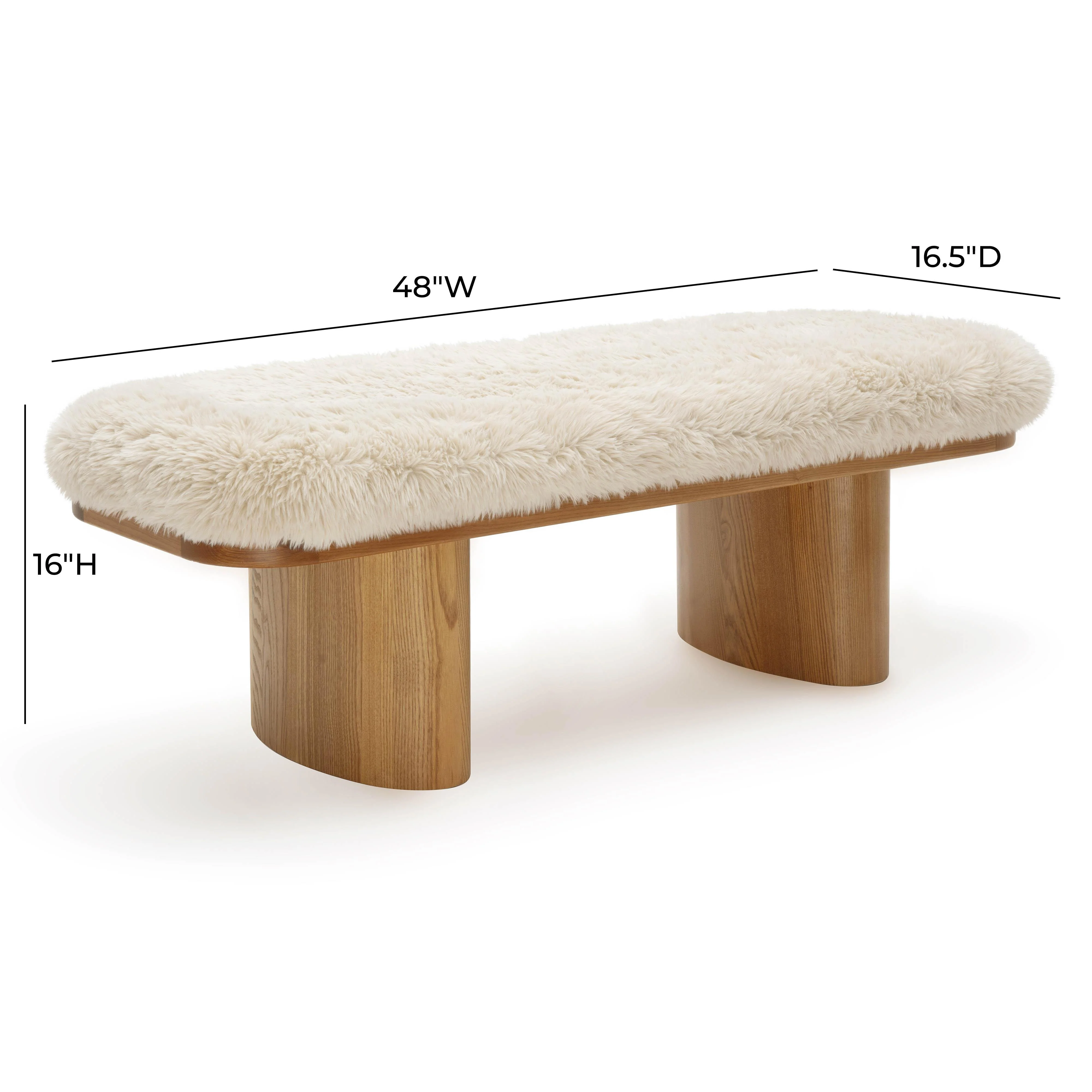Ollie Straight Vegan Shearling Bench 20 Ollie Straight Vegan Shearling Bench