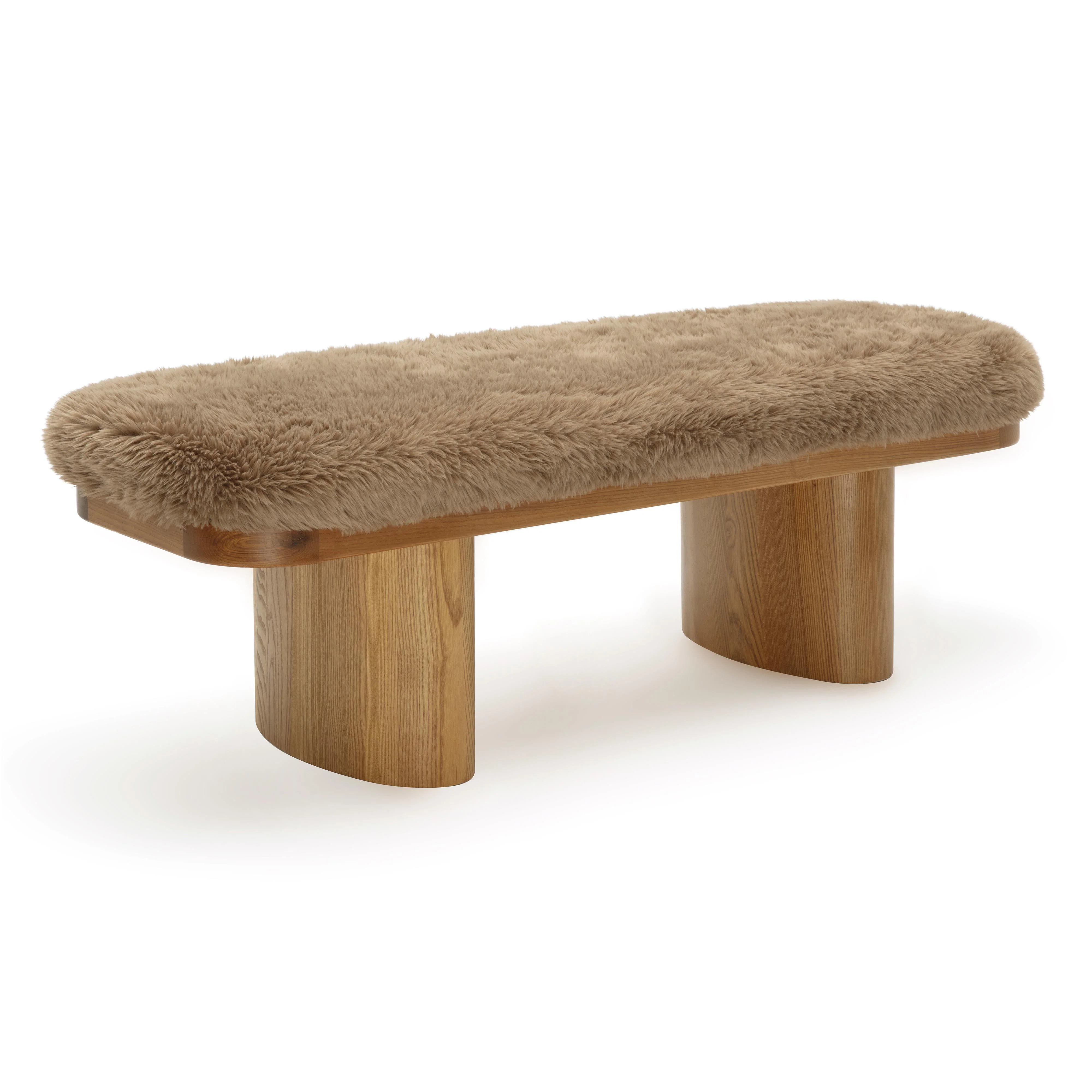 Ollie Straight Vegan Shearling Bench 22 Ollie Straight Vegan Shearling Bench