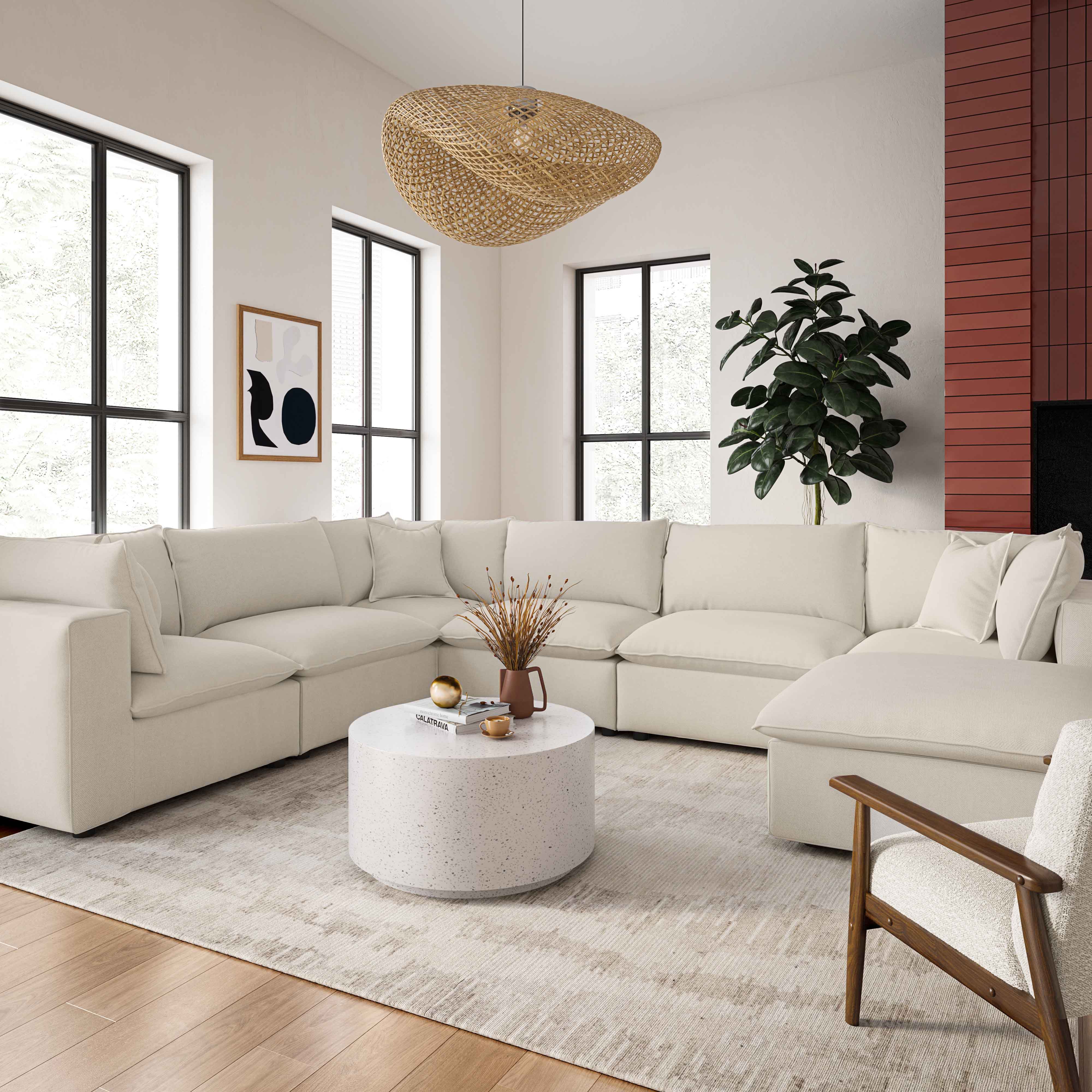 Cali Performance Fabric Modular 7-Piece Large Chaise Sectional 37 Cali Performance Fabric Modular 7-Piece Large Chaise Sectional