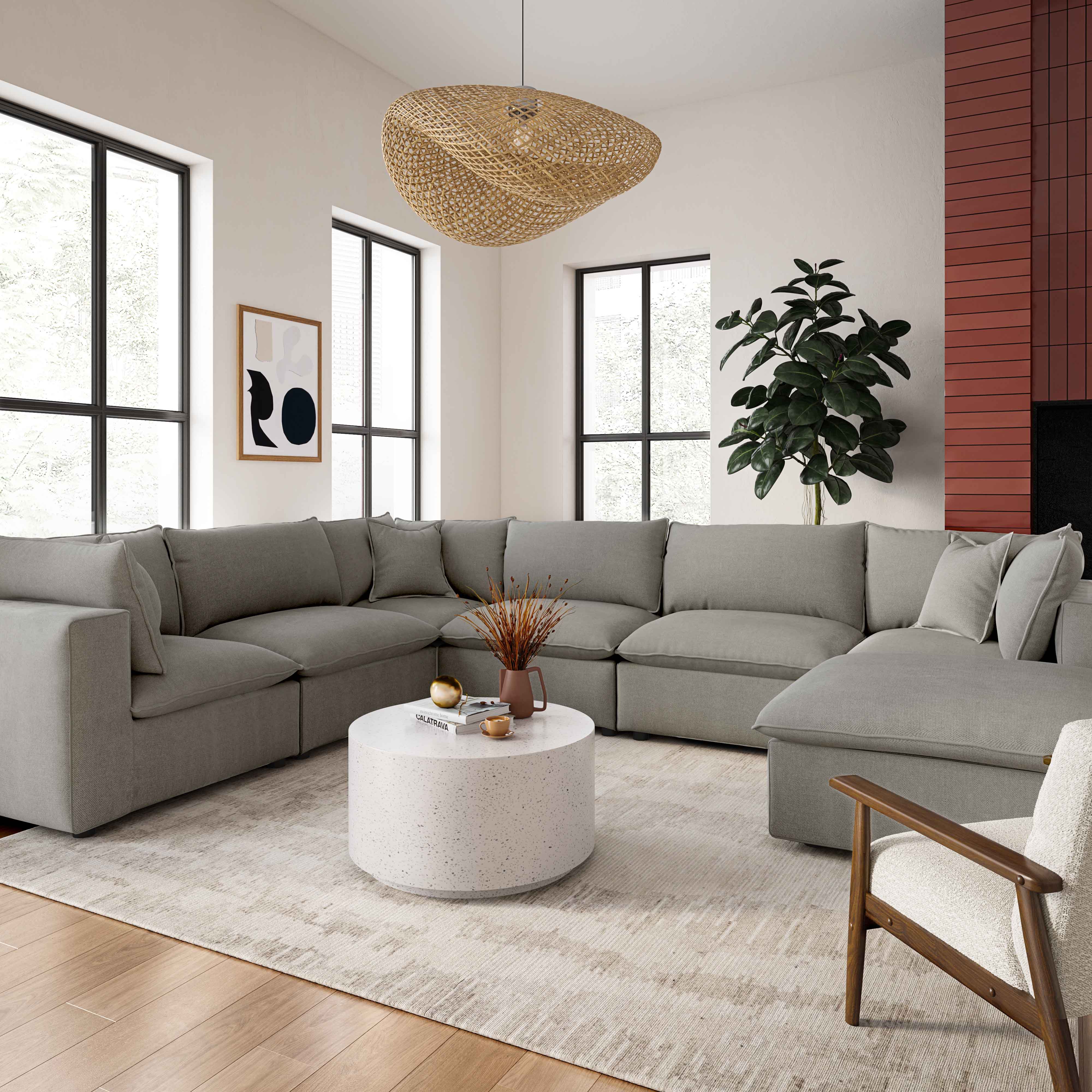 Cali Performance Fabric Modular 7-Piece Large Chaise Sectional 27 Cali Performance Fabric Modular 7-Piece Large Chaise Sectional