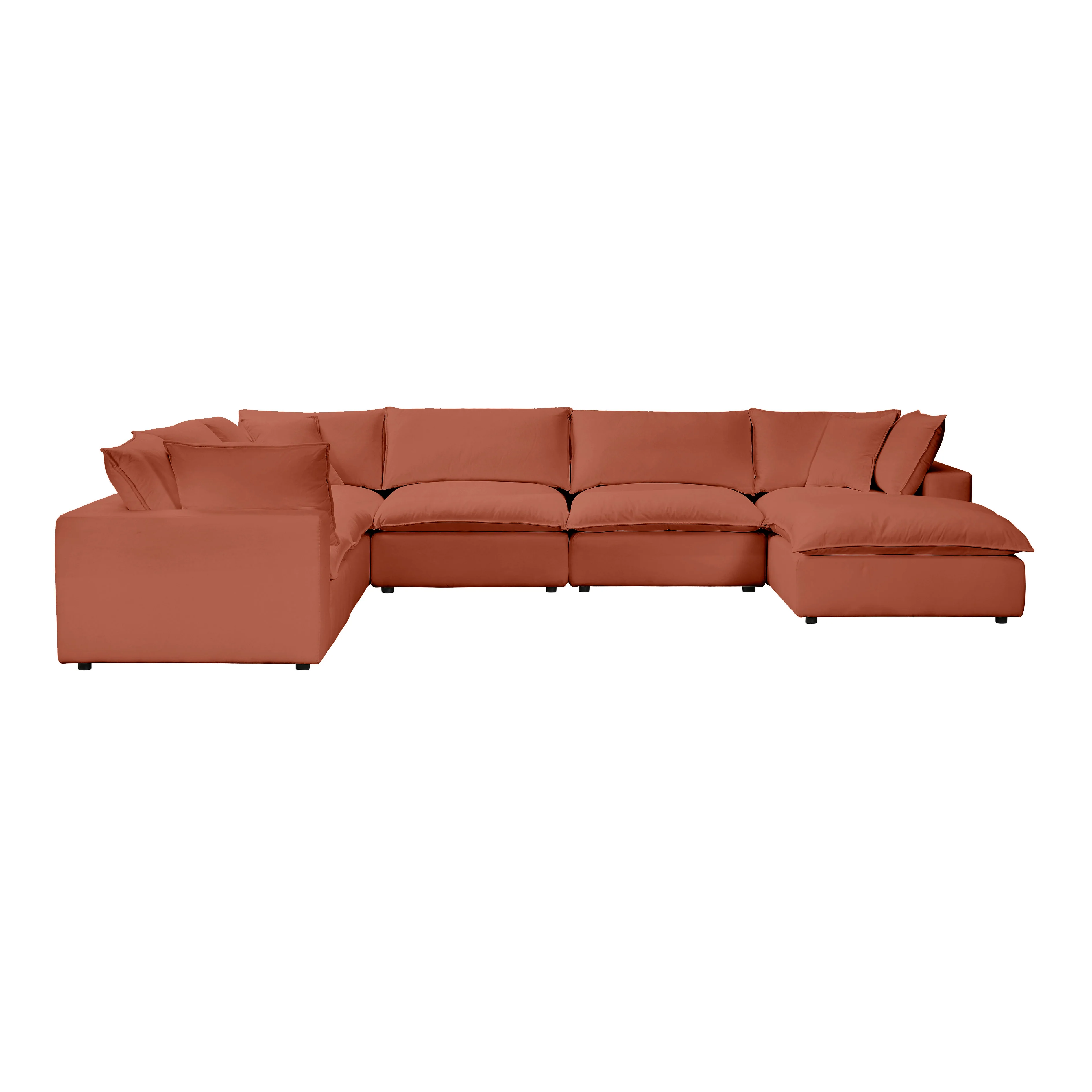 Cali Performance Fabric Modular 7-Piece Large Chaise Sectional 46 Cali Performance Fabric Modular 7-Piece Large Chaise Sectional