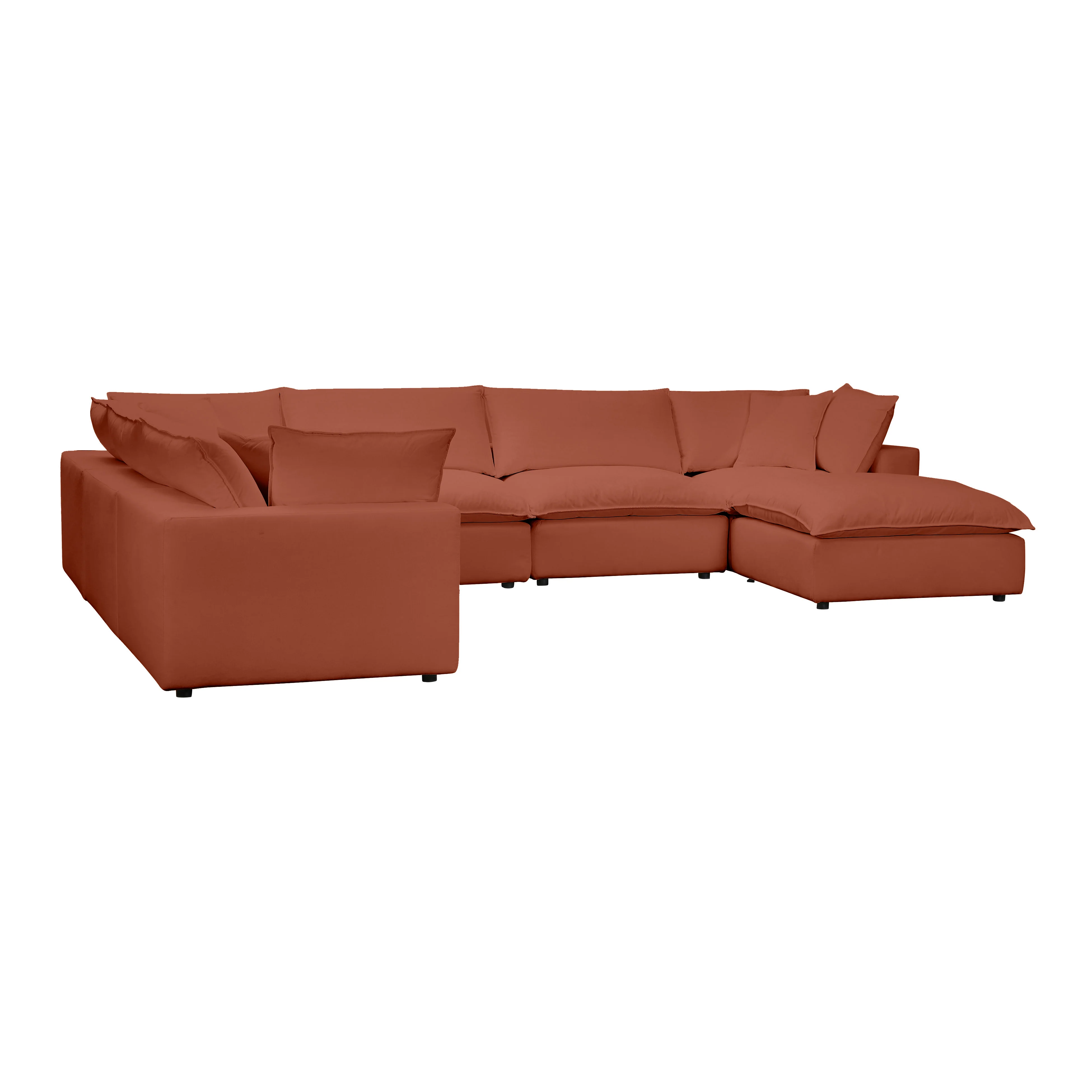 Cali Performance Fabric Modular 7-Piece Large Chaise Sectional 48 Cali Performance Fabric Modular 7-Piece Large Chaise Sectional