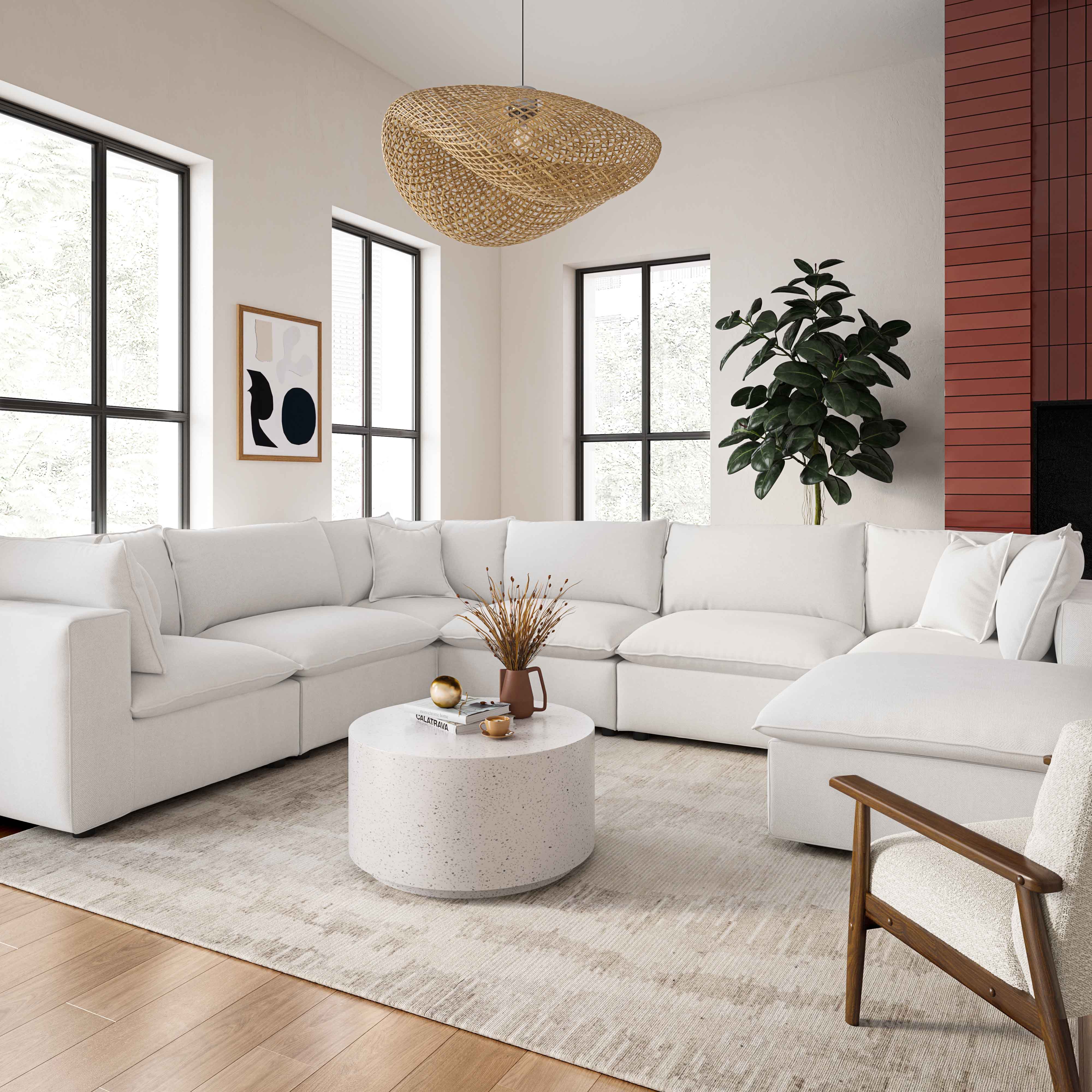 Cali Performance Fabric Modular 7-Piece Large Chaise Sectional 32 Cali Performance Fabric Modular 7-Piece Large Chaise Sectional