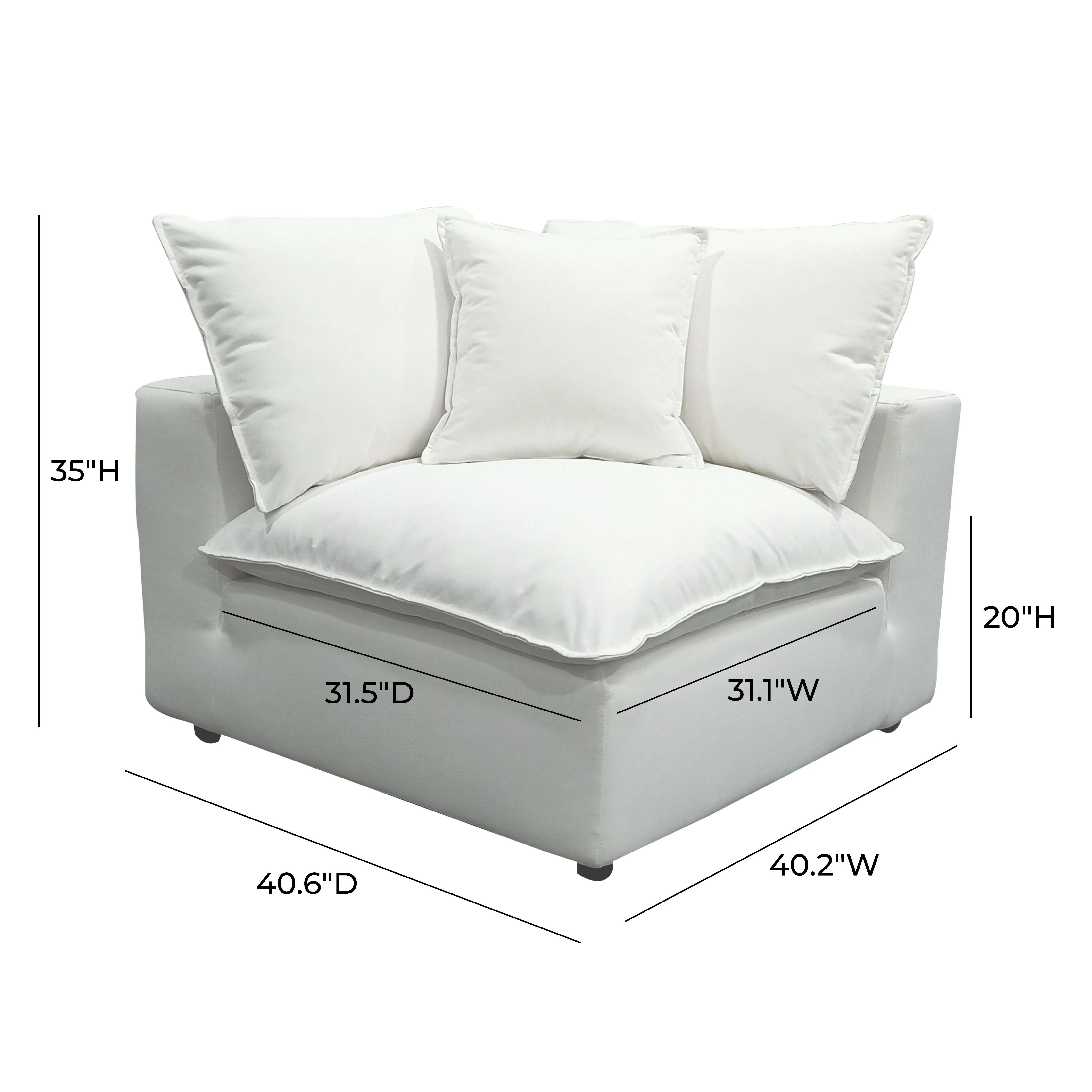 Cali Performance Fabric Modular Corner Chair 51 Cali Performance Fabric Modular Corner Chair