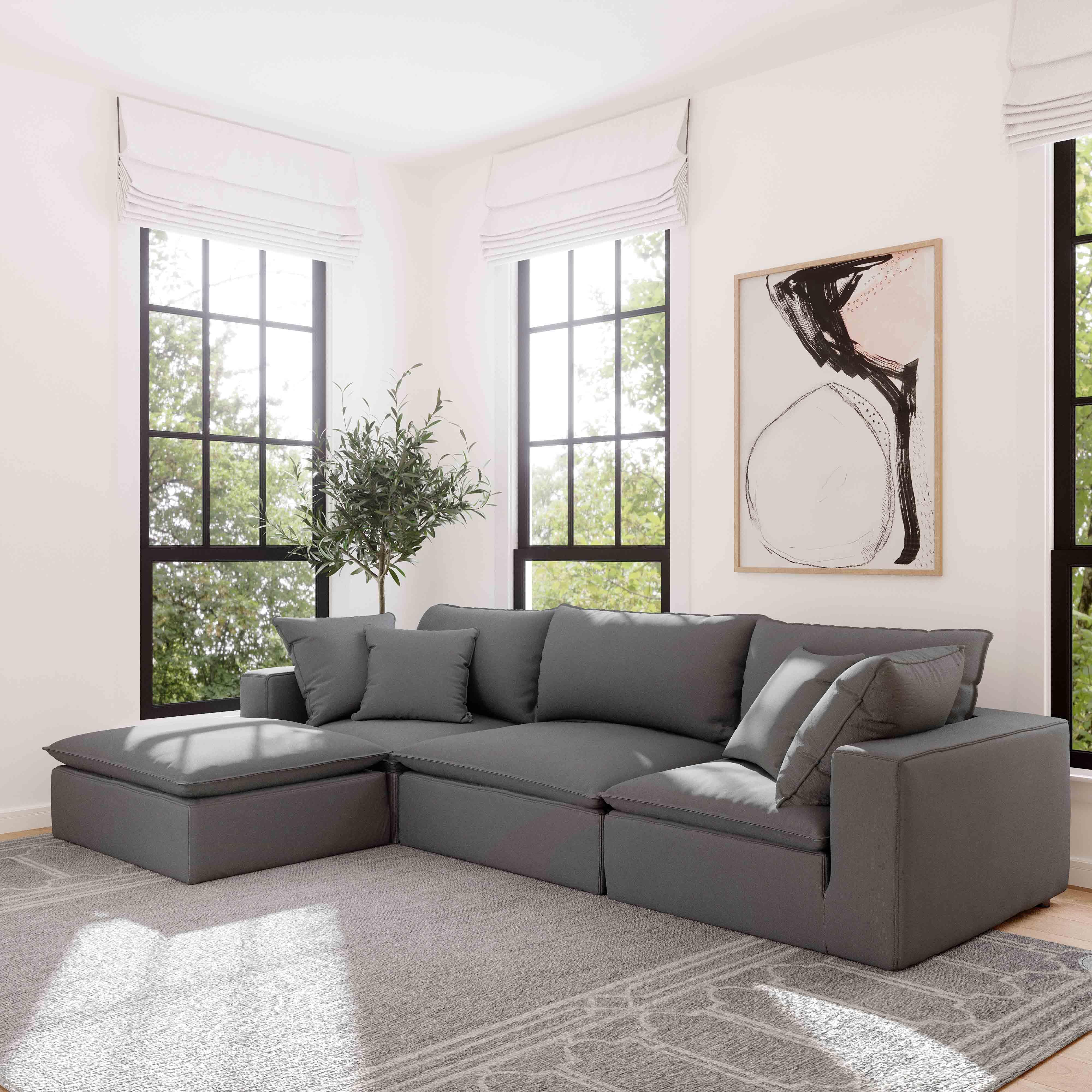Cali Performance Fabric Modular Corner Chair 38 Cali Performance Fabric Modular Corner Chair