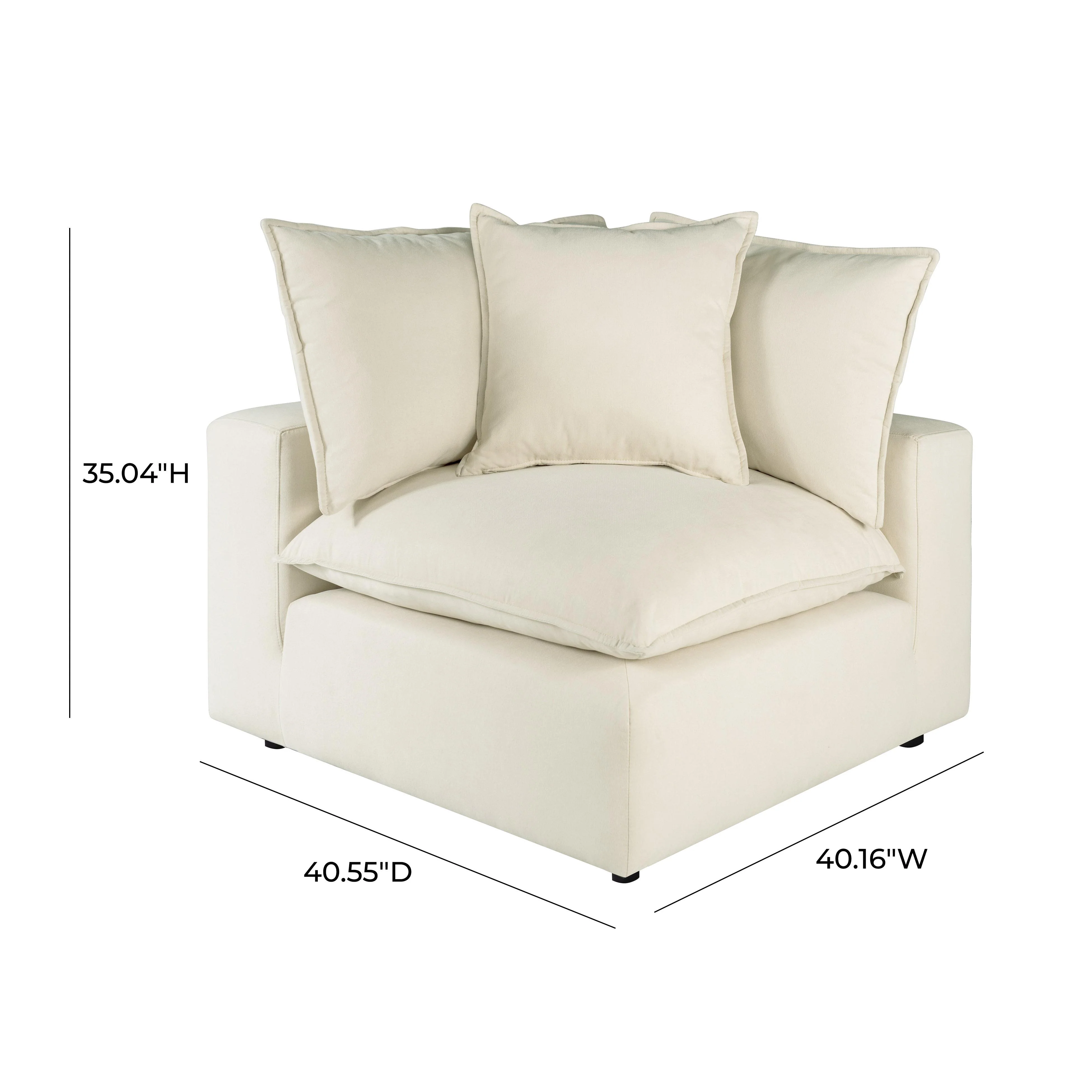 Cali Performance Fabric Modular Corner Chair 59 Cali Performance Fabric Modular Corner Chair