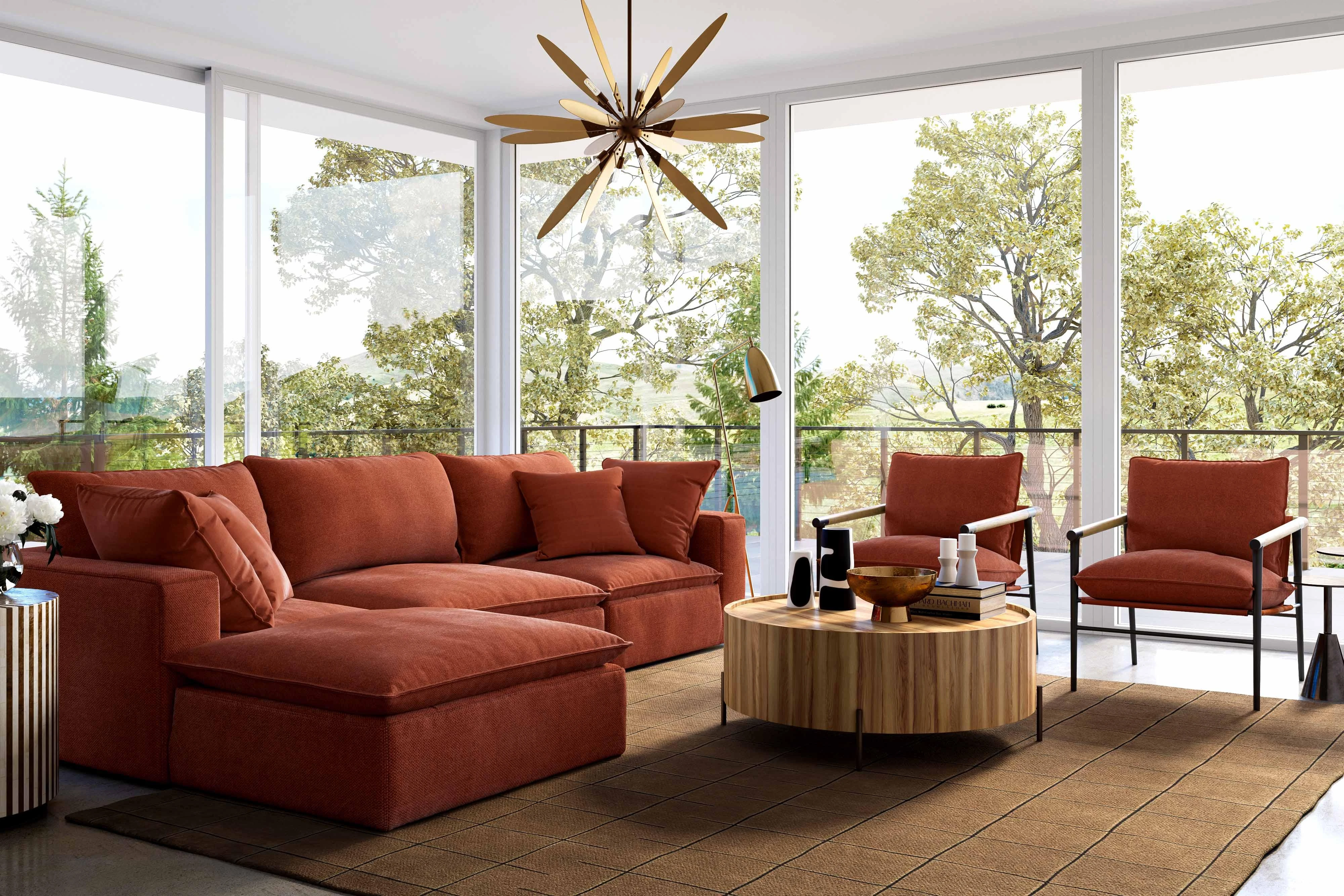 Cali Performance Fabric Modular Corner Chair 68 Cali Performance Fabric Modular Corner Chair