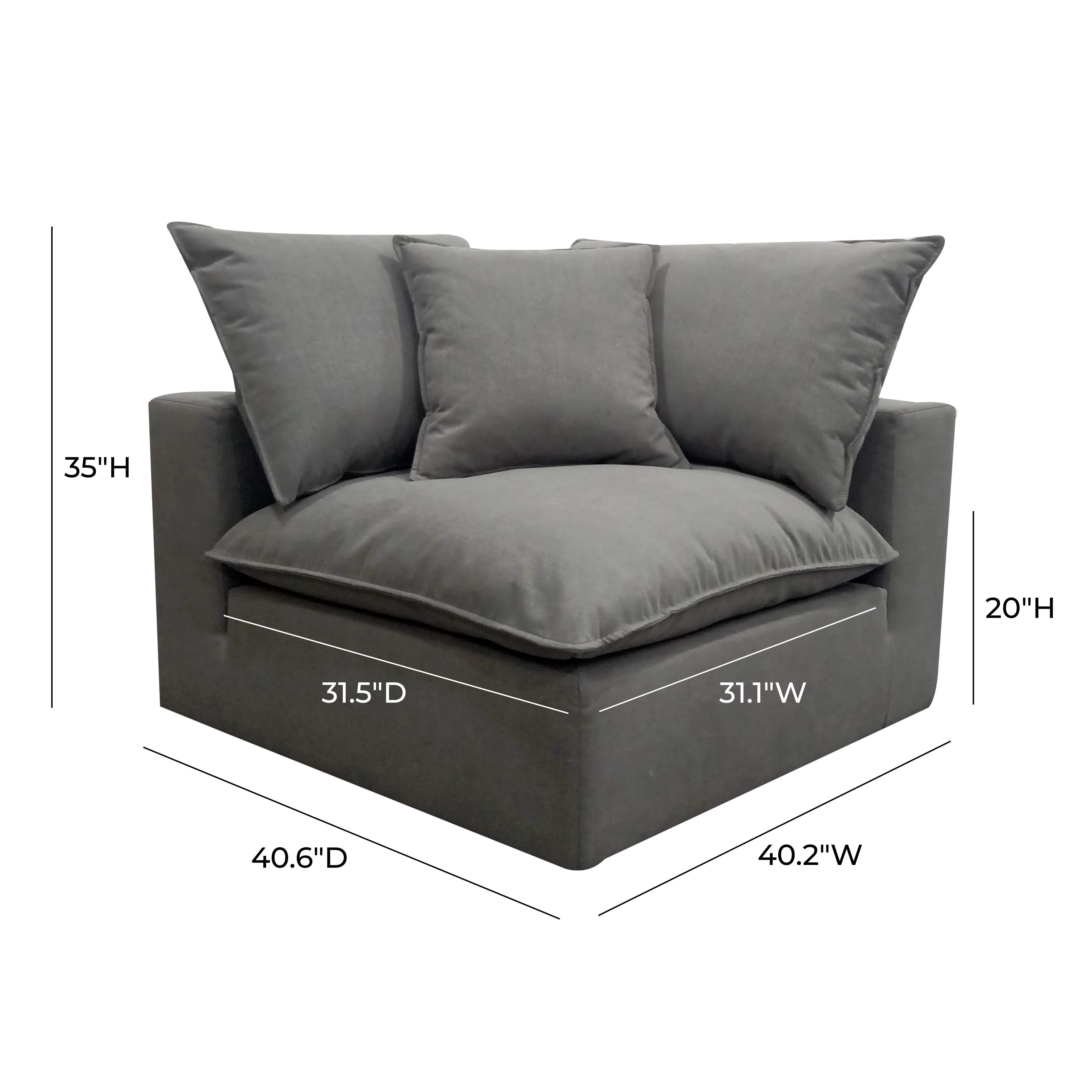 Cali Performance Fabric Modular Corner Chair 43 Cali Performance Fabric Modular Corner Chair