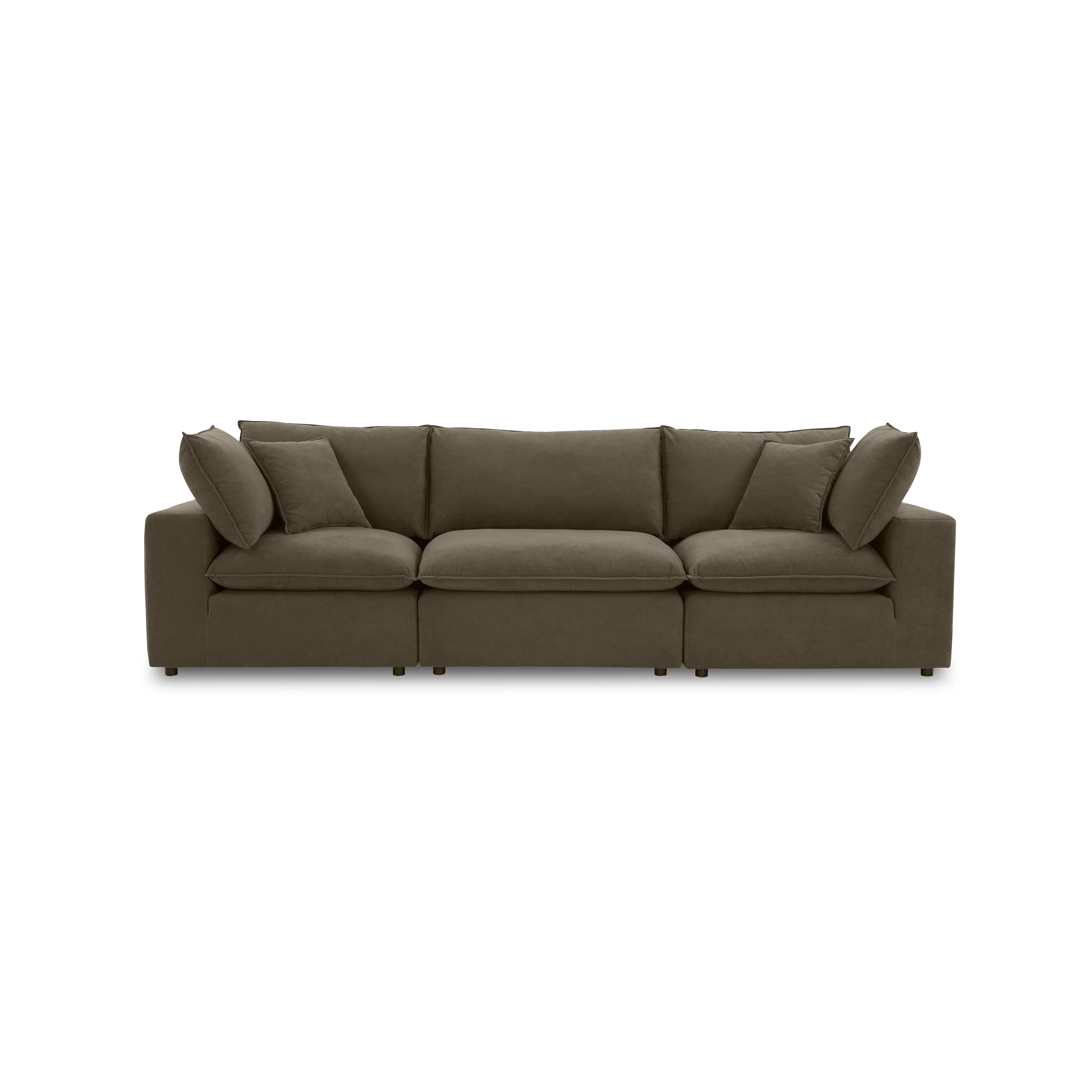 Cali Chocolate Brown Performance Velvet Modular Sofa 1 Cali Chocolate Brown Performance Velvet Modular Sofa