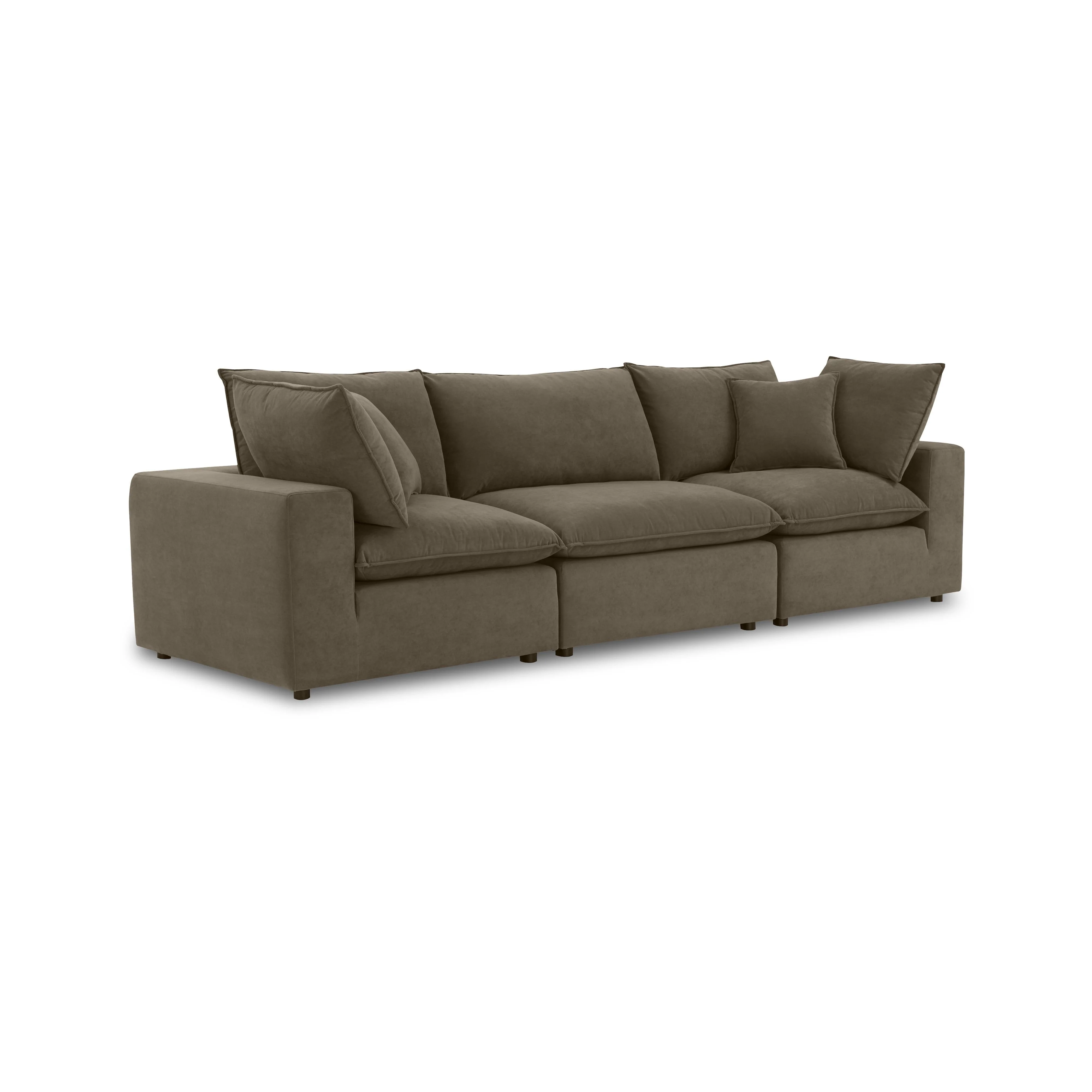 Cali Chocolate Brown Performance Velvet Modular Sofa 9 Cali Chocolate Brown Performance Velvet Modular Sofa
