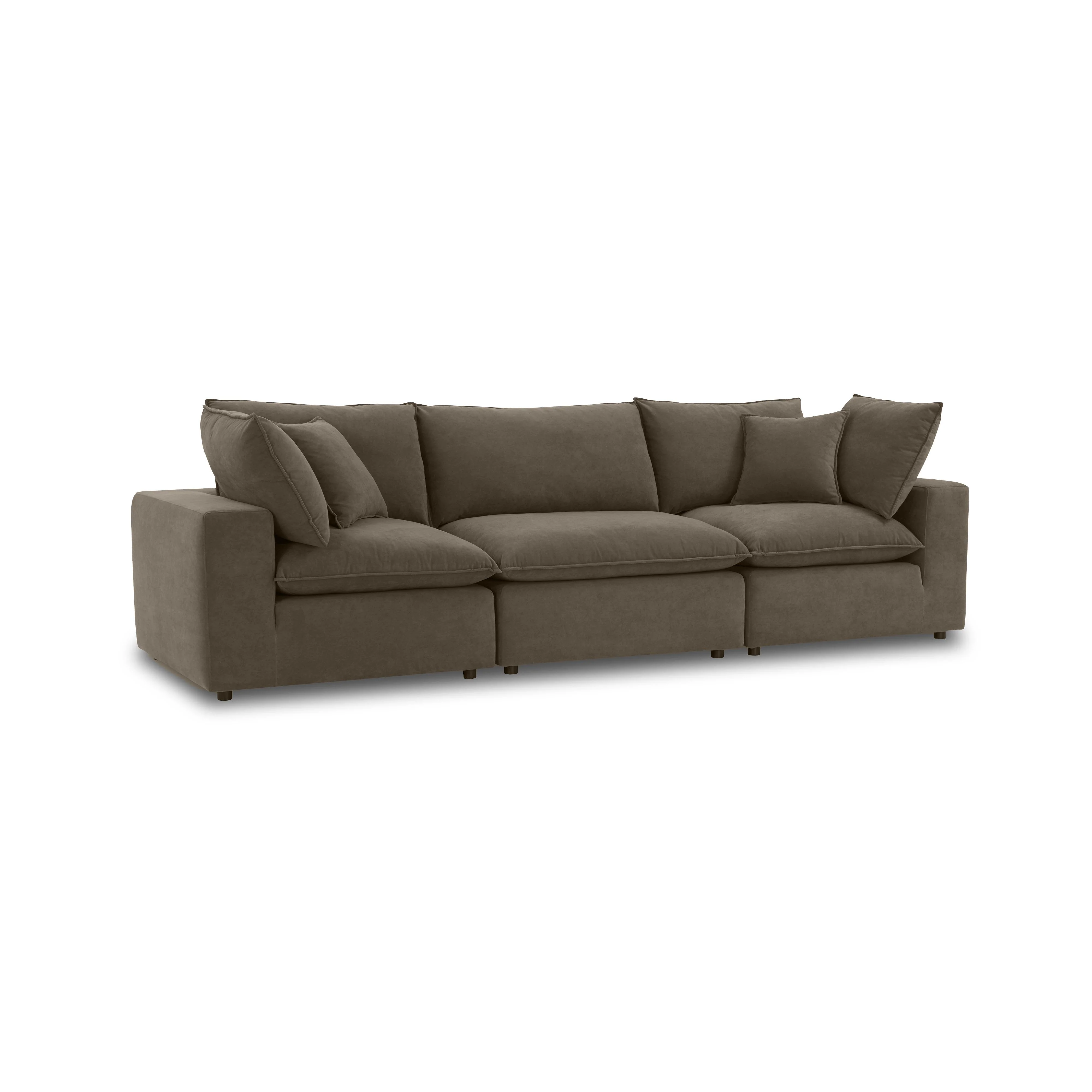Cali Chocolate Brown Performance Velvet Modular Sofa 10 Cali Chocolate Brown Performance Velvet Modular Sofa