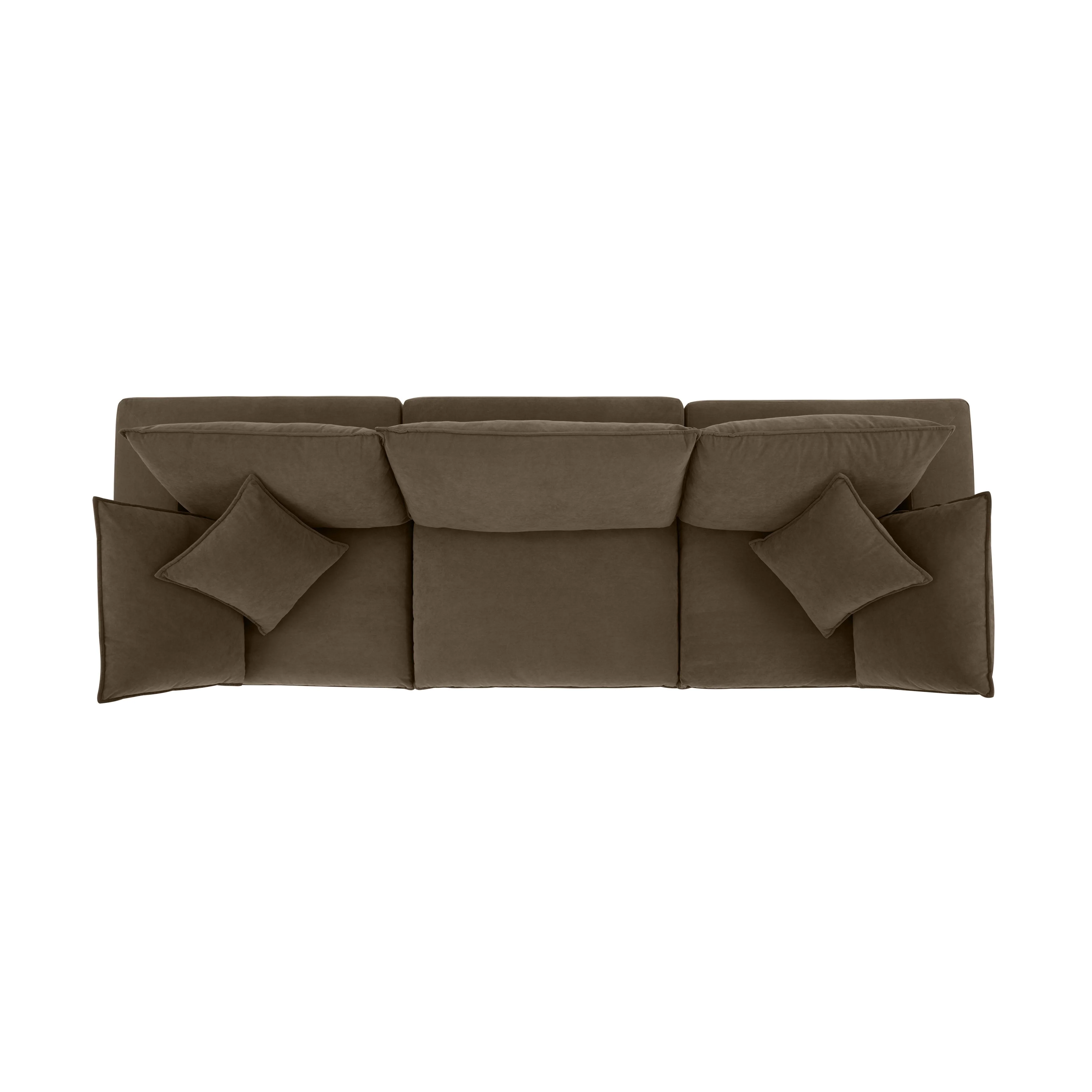 Cali Chocolate Brown Performance Velvet Modular Sofa 11 Cali Chocolate Brown Performance Velvet Modular Sofa