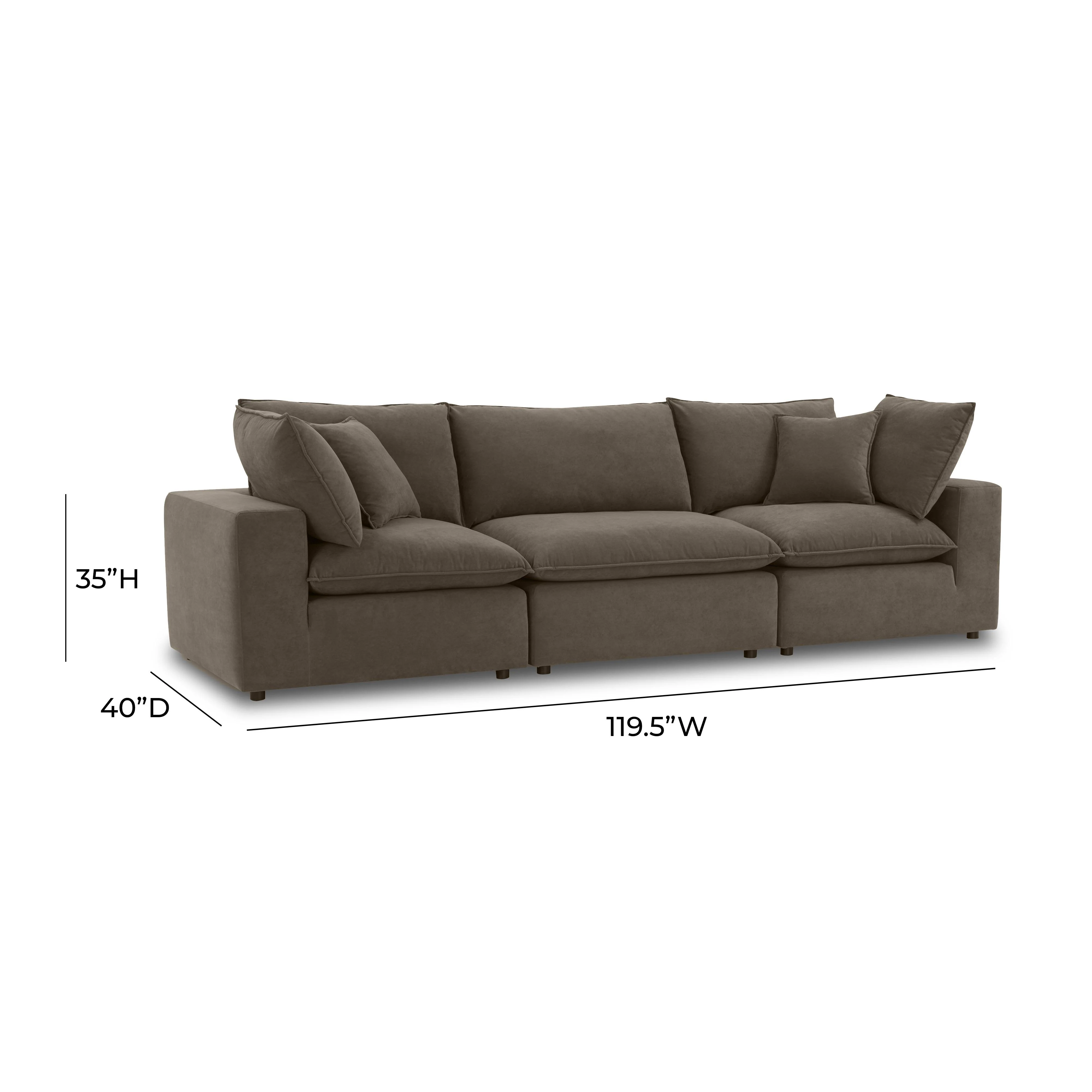 Cali Chocolate Brown Performance Velvet Modular Sofa 13 Cali Chocolate Brown Performance Velvet Modular Sofa